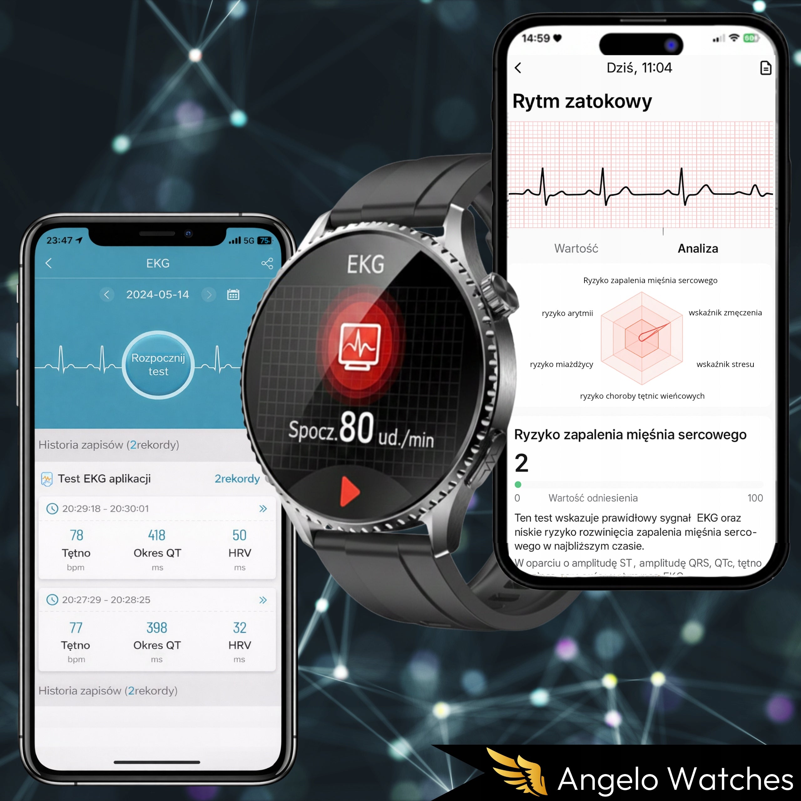 SMARTWATCH MEN'S WATCH CARDIOWATCH EKG HRV TALK SPORT PULSE MENU PL Manufacturer code Smartwatch męski ekg hrv glukoza polskie menu