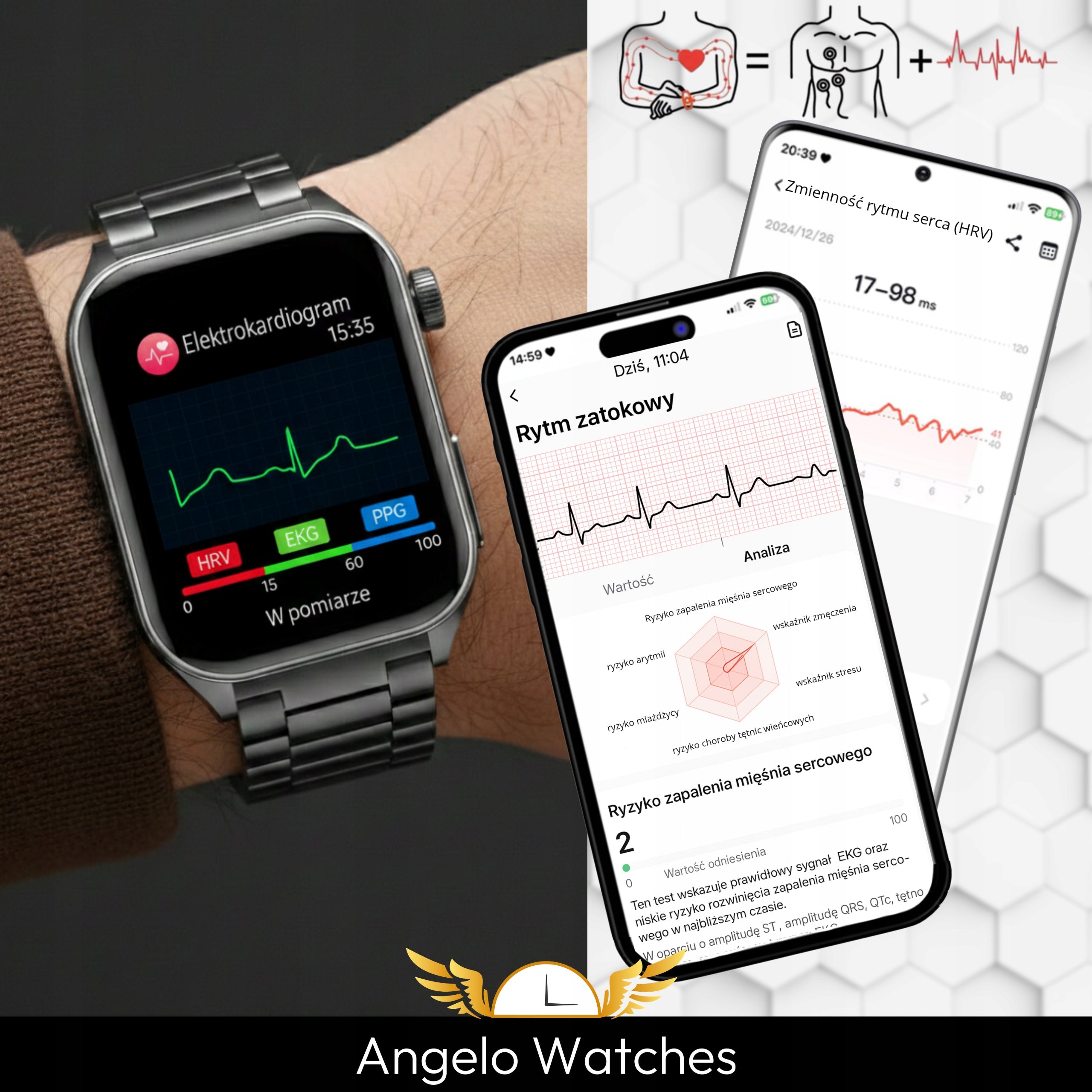 SMARTWATCH MEN'S WATCH CARDIOWATCH EKG TALK MENU PL LASER THERAPY Manufacturer code Smartwatch meski damski cardio kardiowatch