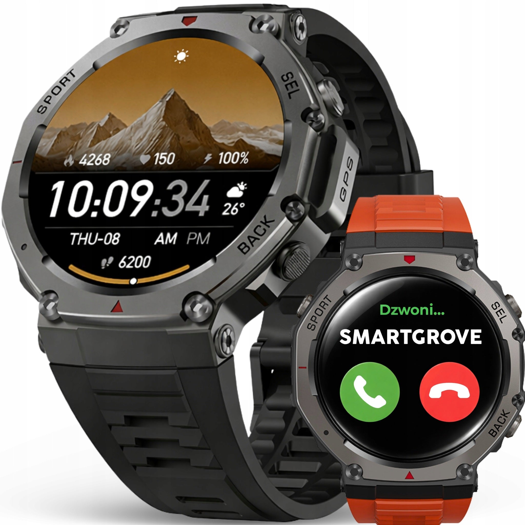 SMARTWATCH MEN'S WATCH GPS WATERPROOF LARGE SCREEN AMOLED SMART WATCH