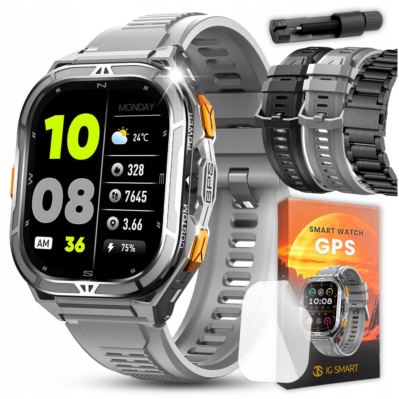 SMARTWATCH MEN'S WATCH GPS WATERPROOF TALK SMART WATCH SPORT MENU PL