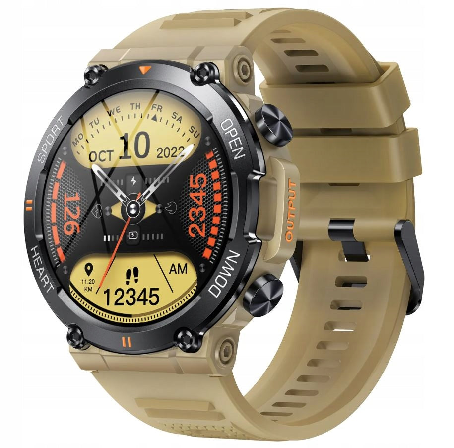SMARTWATCH MEN'S WATCH K56 KHAKI MENU PL PROTECTIVE GLASS WATERPROOF Packaging status original