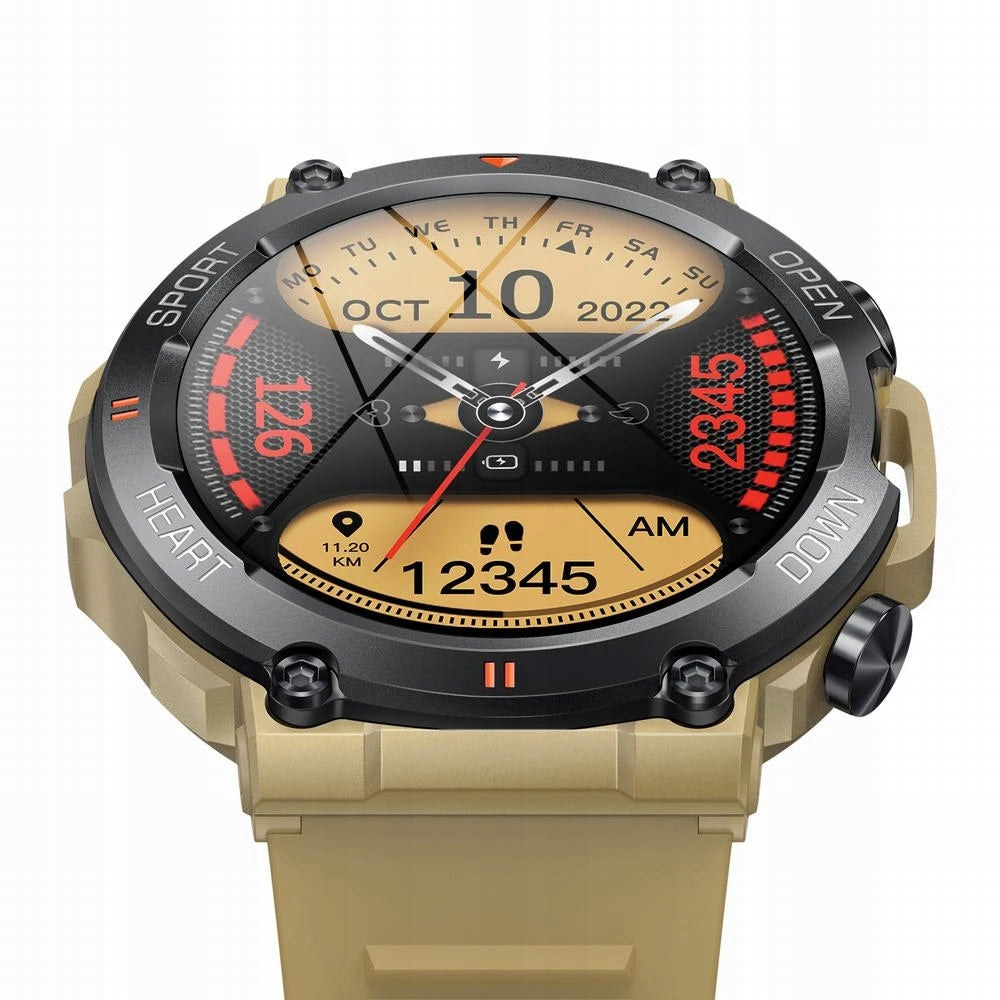 SMARTWATCH MEN'S WATCH K56 KHAKI MENU PL PROTECTIVE GLASS WATERPROOF