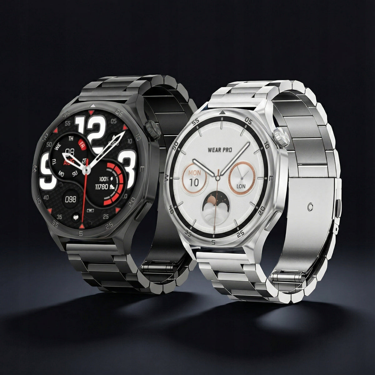 SMARTWATCH MEN'S WATCH MENU PL TALK AMOLED VOICE RECORDER MP3 4GB + 3 stripes Packaging status original
