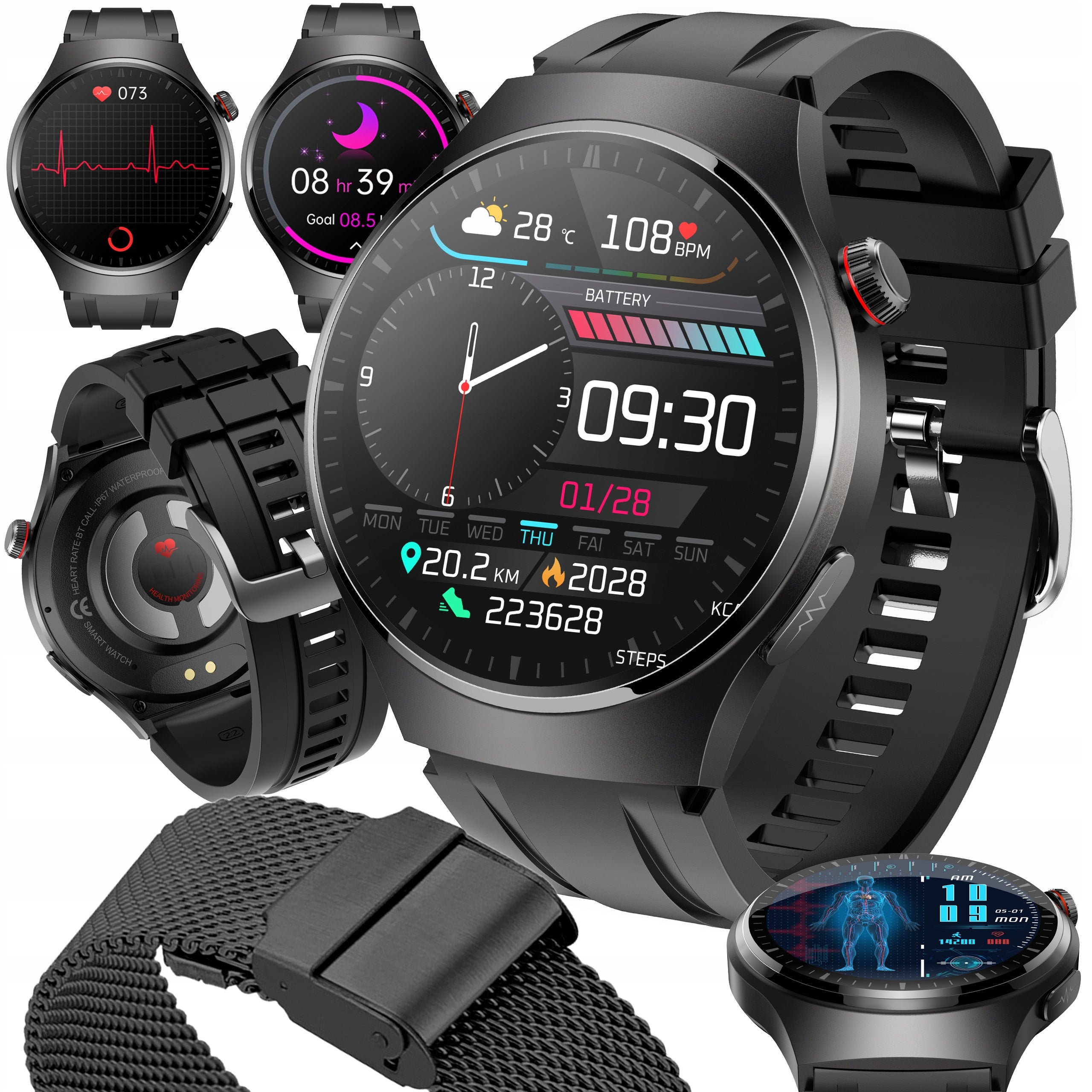 SMARTWATCH MEN'S WATCH MENU PL WITH EKG SUGAR MEASUREMENT PULSE PRESSURE TALK