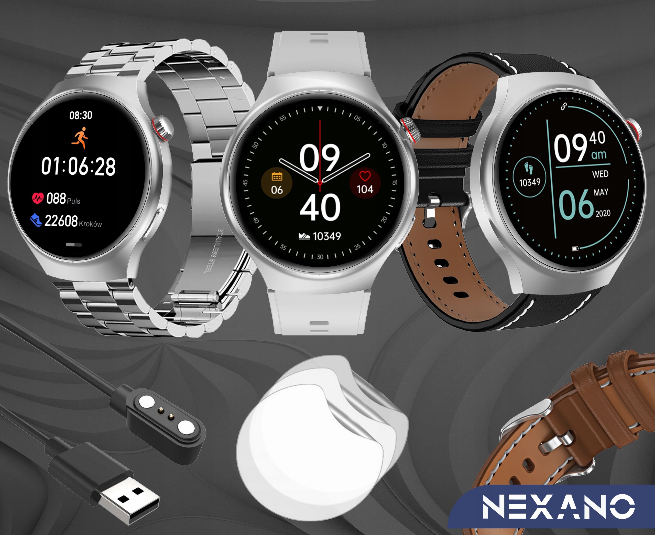 SMARTWATCH MEN'S WATCH MENU POLISH CONVERSATIONS HEALTH SMART WATCH SPORT PL Model NX10