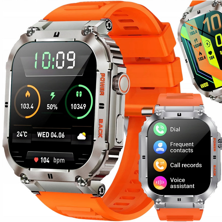 SMARTWATCH MEN'S WATCH MILITARY TALK MULTIFUNCTIONAL MENU MEASUREMENTS PL Color black