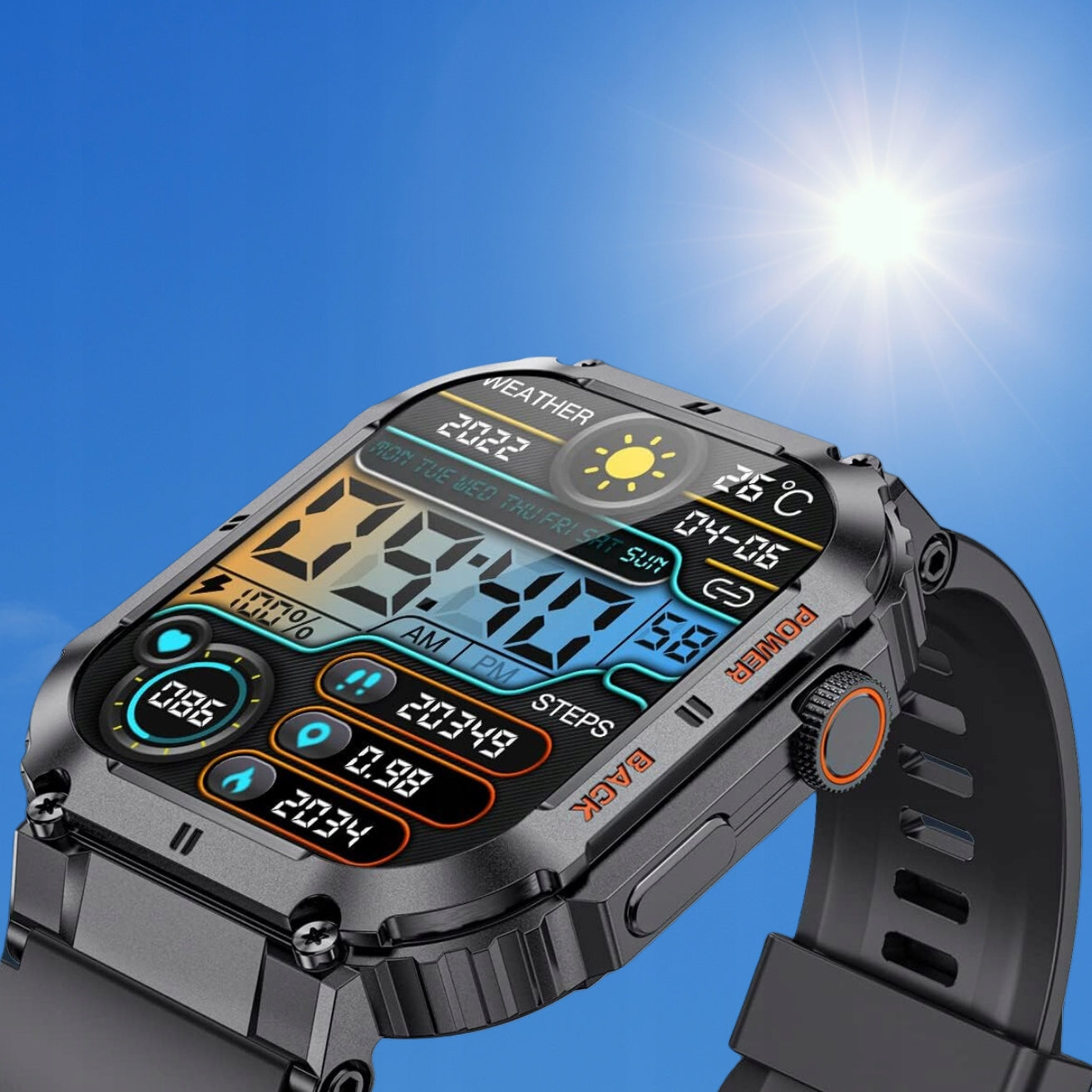 SMARTWATCH MEN'S WATCH MILITARY TALK MULTIFUNCTIONAL MENU MEASUREMENTS PL Packaging status original