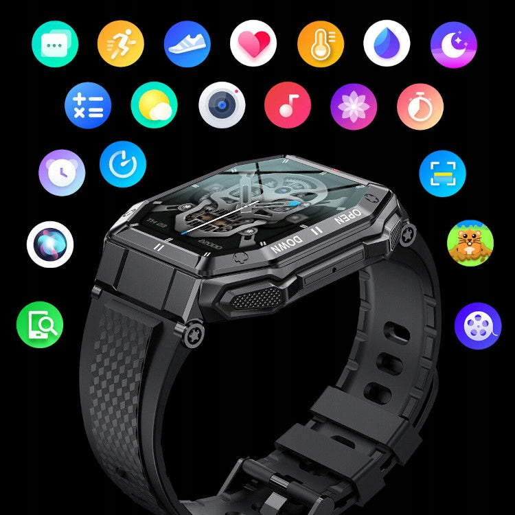 SMARTWATCH MEN'S WATCH MILITARY TALK MULTIFUNCTIONAL MENU MEASUREMENTS PL Packaging status original