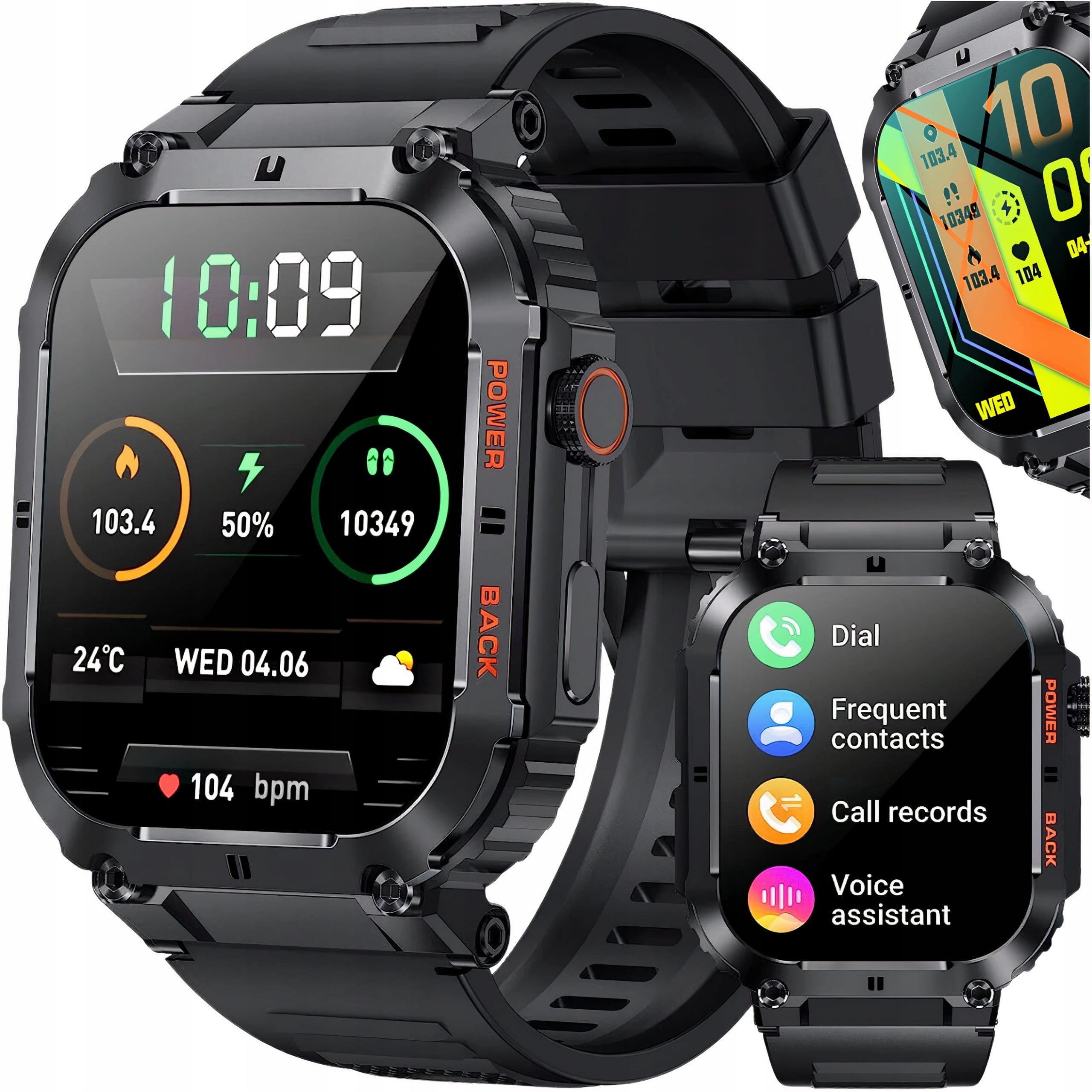 SMARTWATCH MEN'S WATCH MILITARY TALK MULTIFUNCTIONAL MENU MEASUREMENTS PL