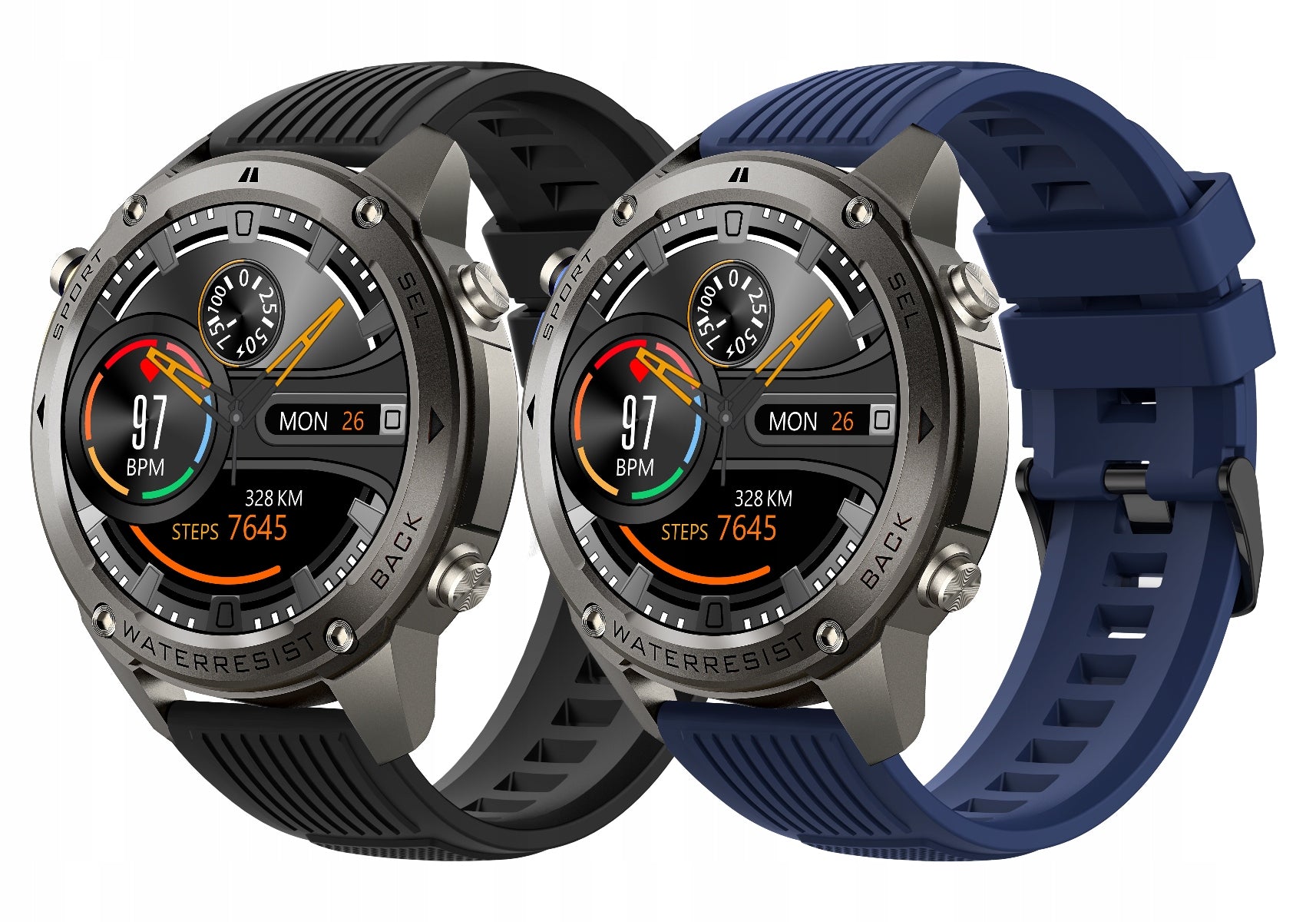 SMARTWATCH MEN'S WATCH POLISH MENU GPS WATERPROOF AMOLED TRACER GP-Fit2 Packaging status original
