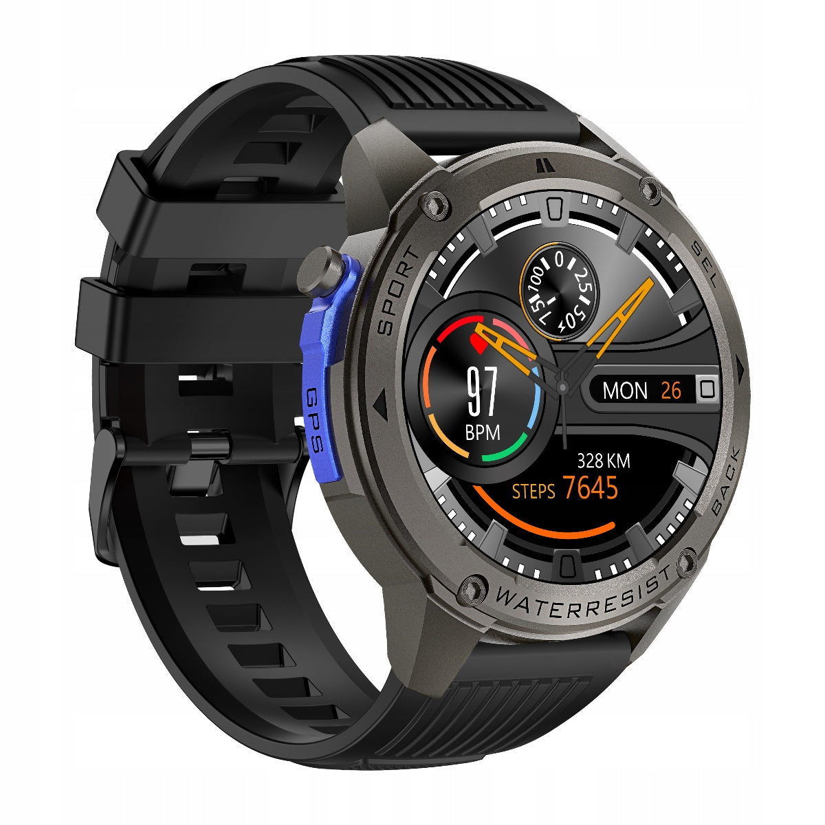 SMARTWATCH MEN'S WATCH POLISH MENU GPS WATERPROOF AMOLED TRACER GP-Fit2