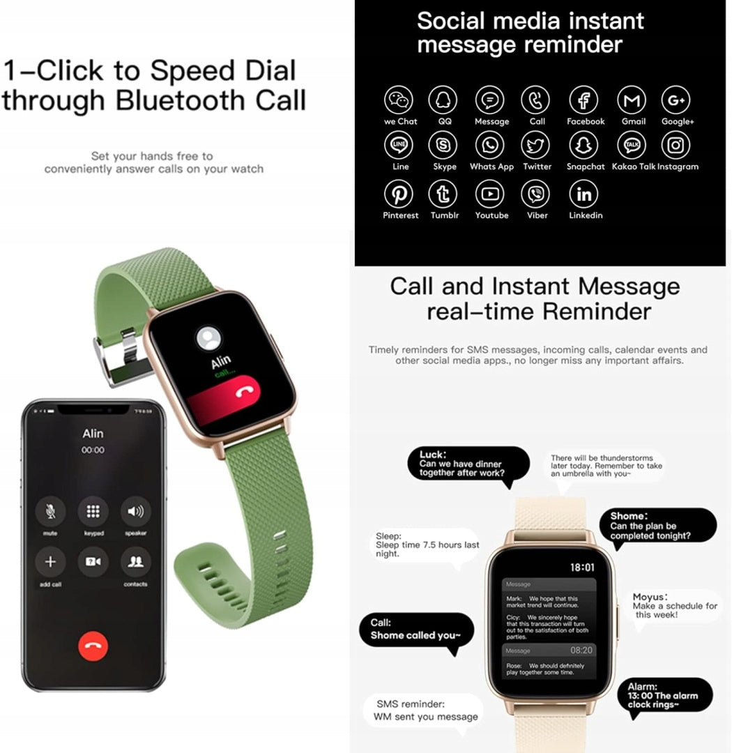 SMARTWATCH MEN'S WATCH POLISH MENU TALKING PRESSURE PULSE SPORT HEALTH Brand no brand
