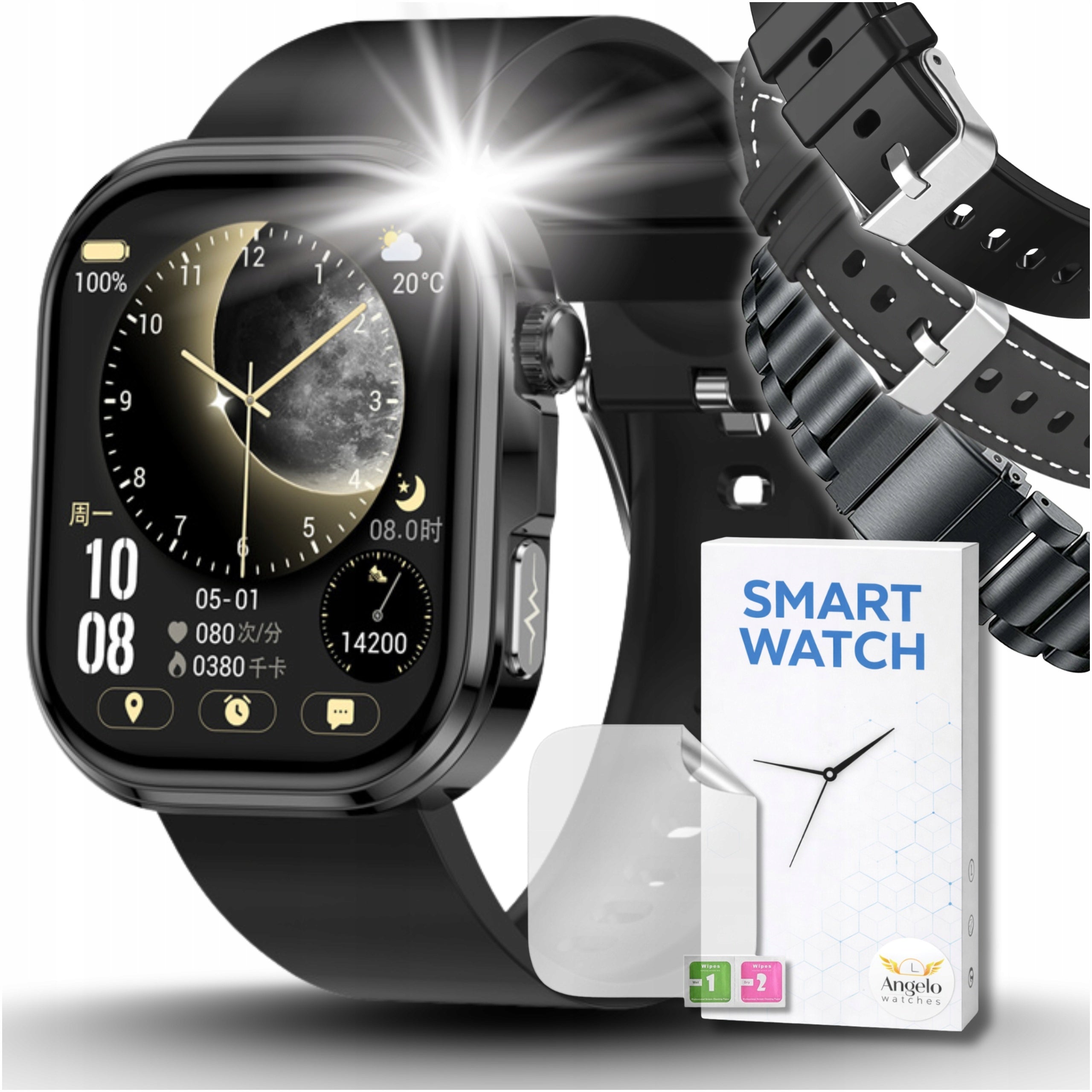 SMARTWATCH MEN'S WATCH PRESSURE CARDIO TALK EKG AMOLED PULSE MENU PL