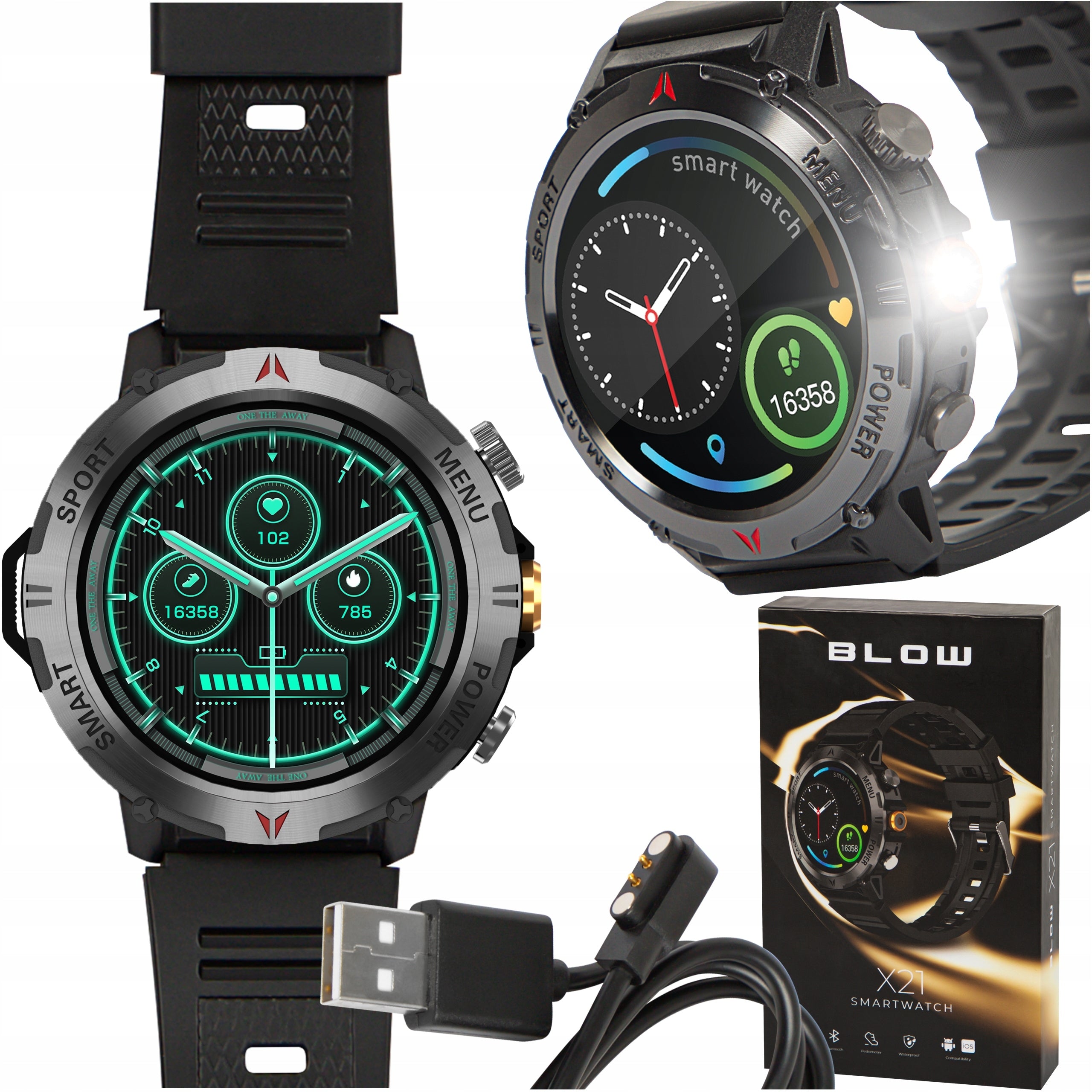 SMARTWATCH MEN'S WATCH Polish WATERPROOF NOTIFICATION CALL MEASUREMENTS