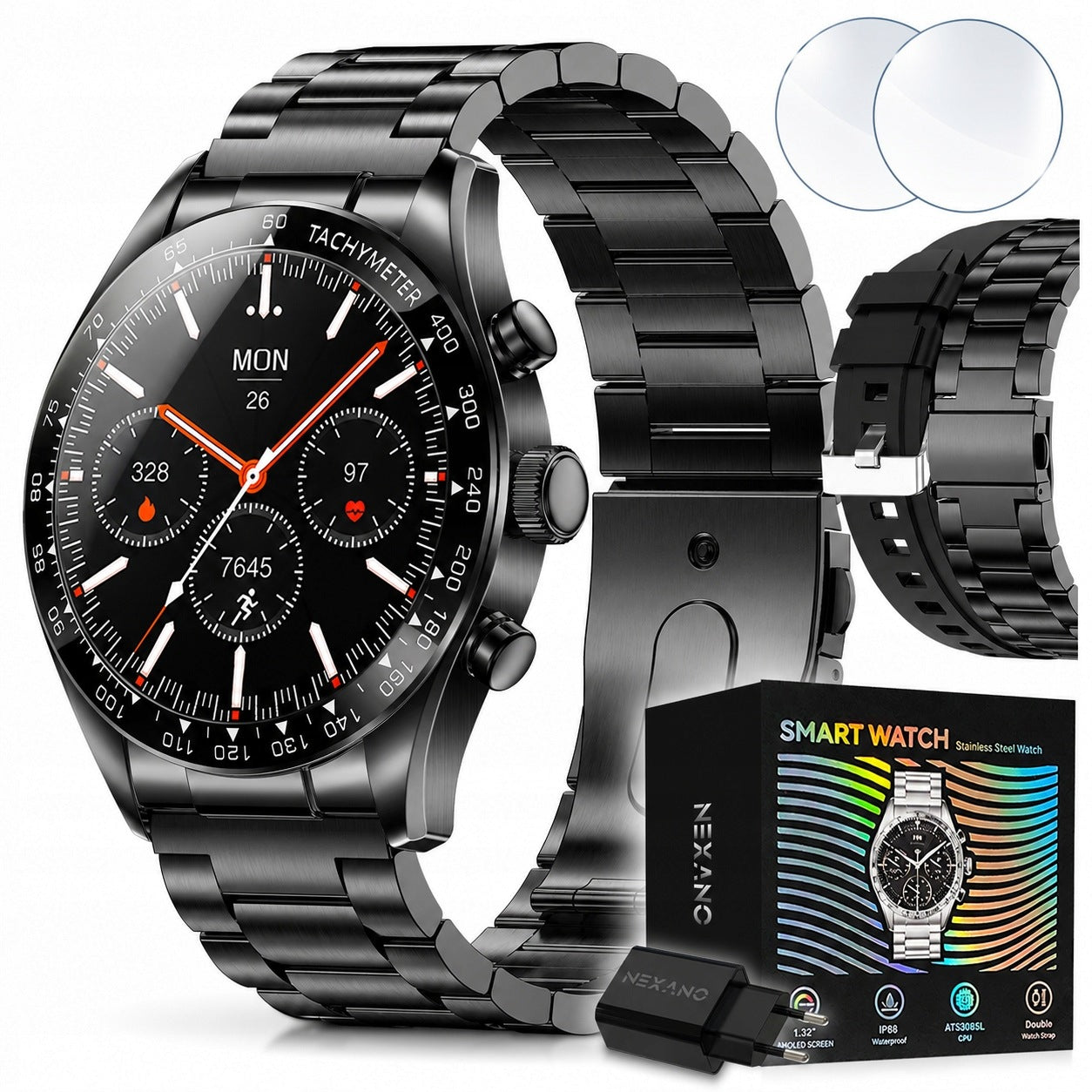 SMARTWATCH MEN'S WATCH SMART WATCH AMOLED TALK MENU PL BLACK SPORT