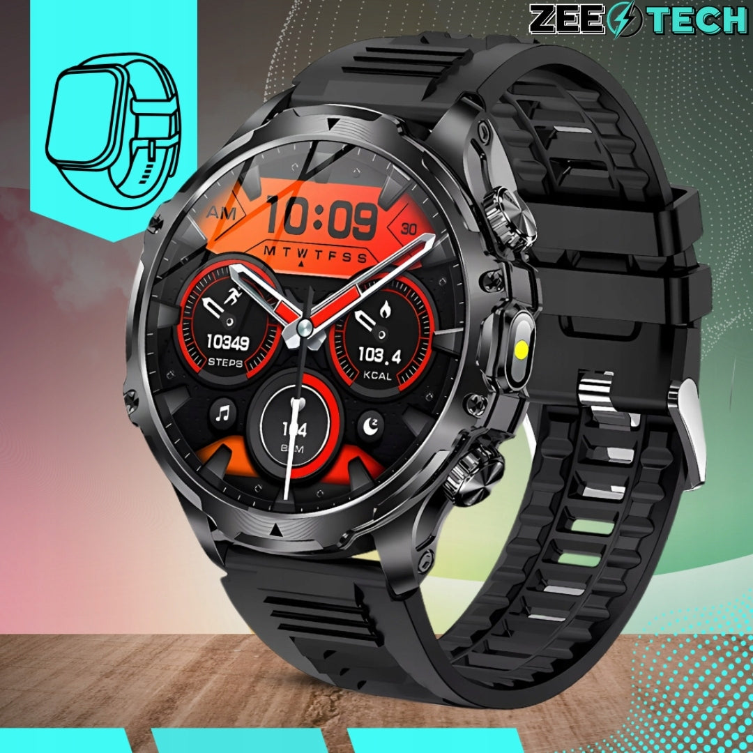 SMARTWATCH MEN'S WATCH TALK POLISH MENU LARGE WITH BRACELET FLASHLIGHT Manufacturer code Zegarek męski smart watch ciśnienie puls sen