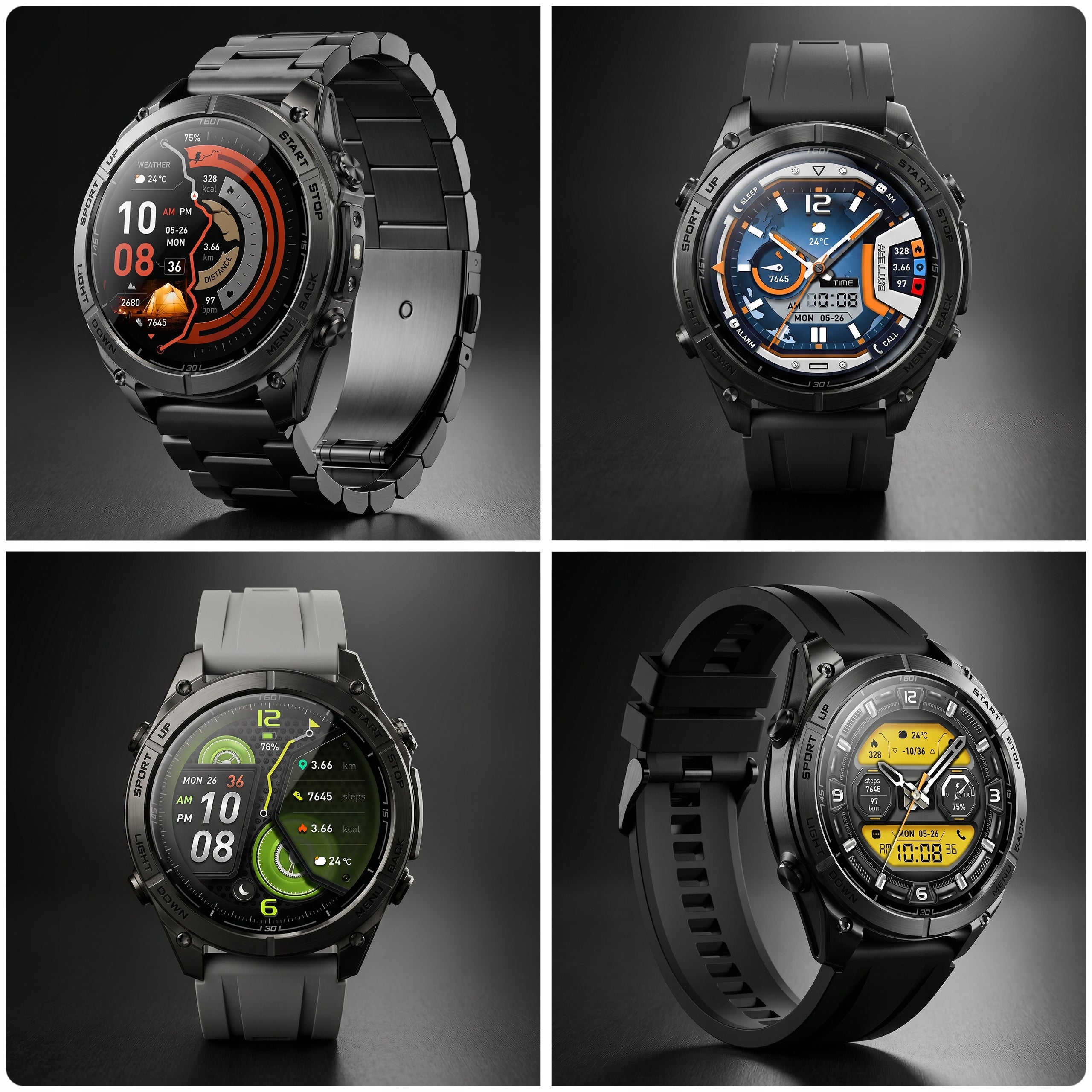 SMARTWATCH MEN'S WATCH WATERPROOF IP69K DUAL GPS MAP MENU PL TALK AI Packaging status original