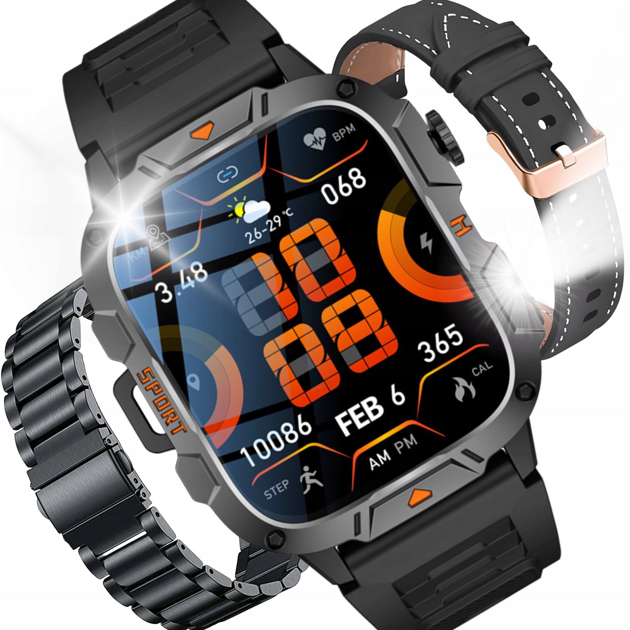 SMARTWATCH MEN'S WATCH WATERPROOF MENU PL TALK PULSE SPORT SMART WATCH