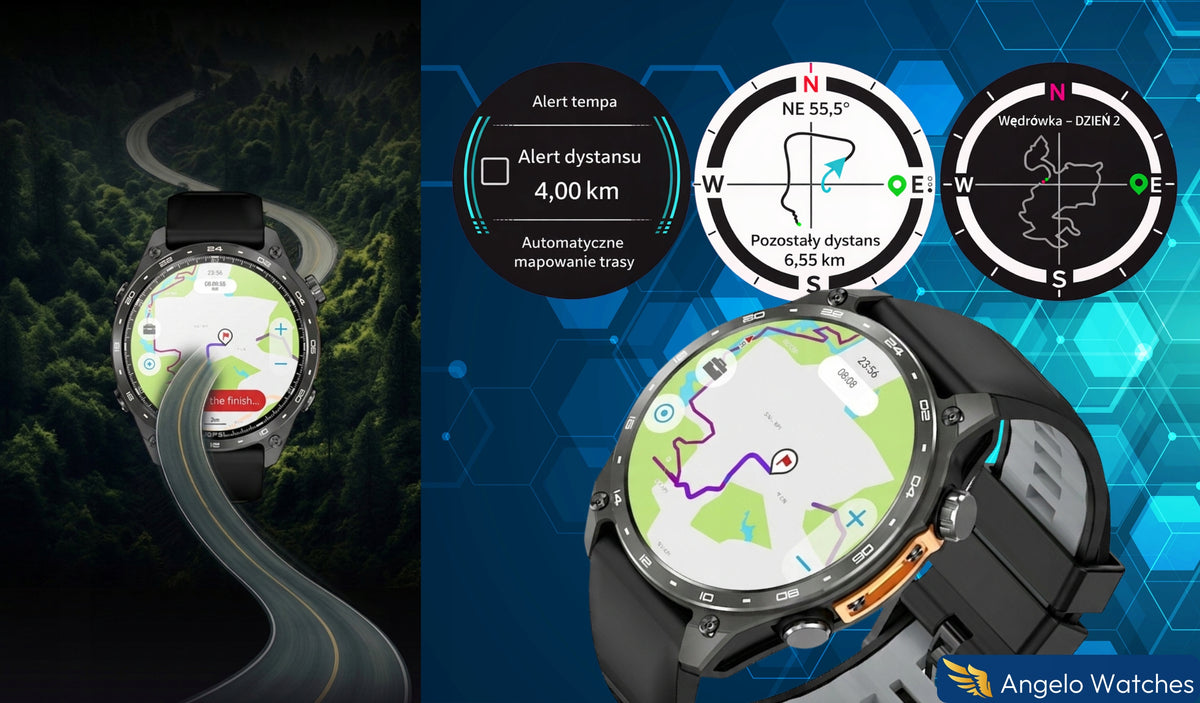 SMARTWATCH MEN'S WATCH WATERPROOF TALK MENU PL SPORT GPS WATCH 3ATM Manufacturer code smartwatch meski zegarek gps sportowy czarny