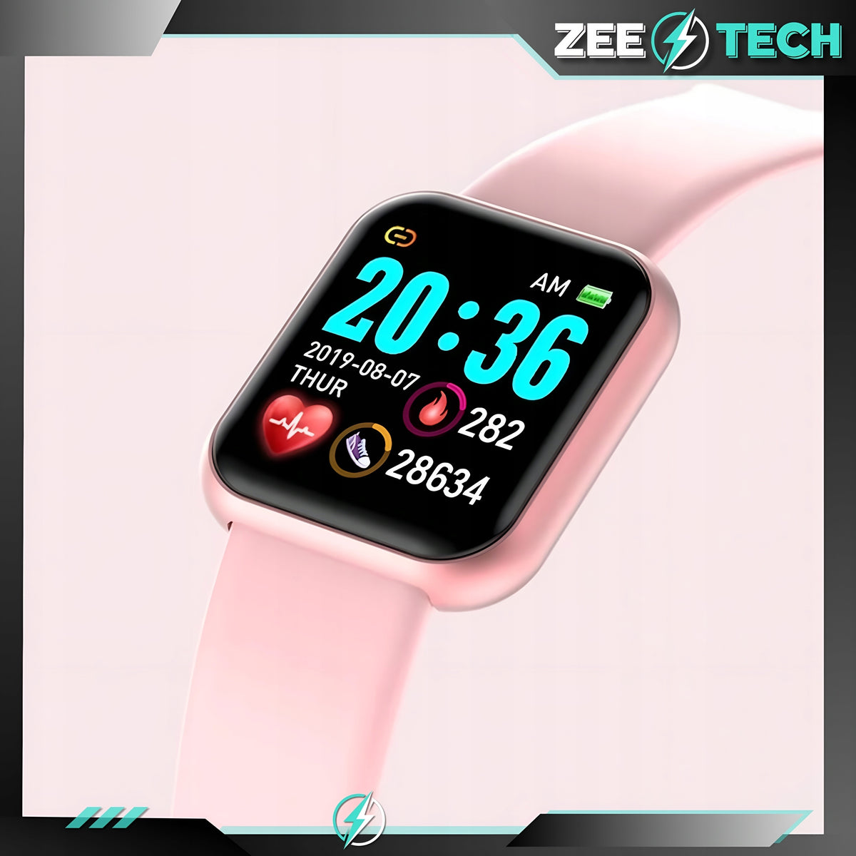 SMARTWATCH MEN'S WATCH WOMEN'S SPORTS BAND PULSE PRESSURE STEPS SLEEP Brand ZeeTech