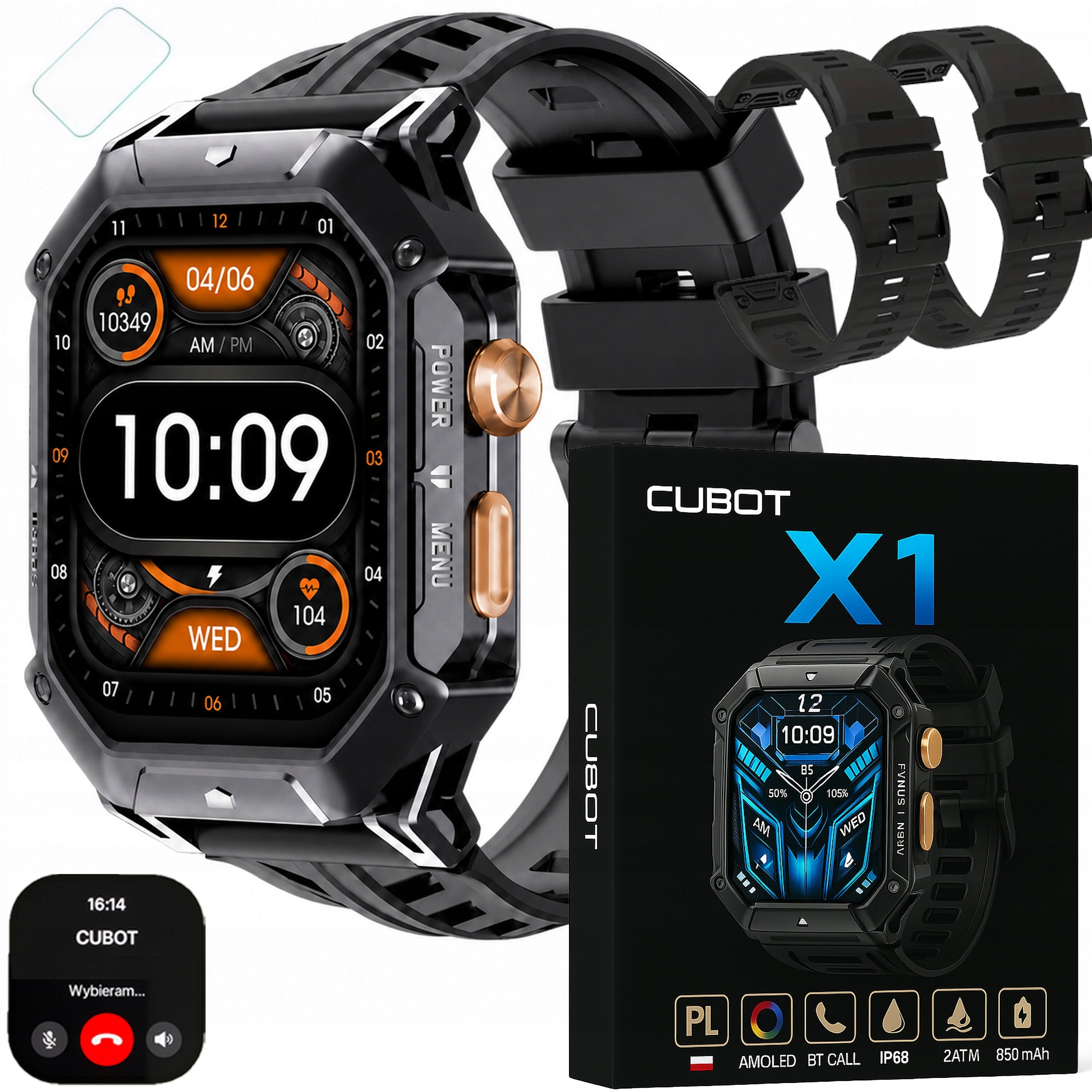 SMARTWATCH MEN'S WATCH X1 AMOLED TALK ARMORED WATERPROOF MENU PL