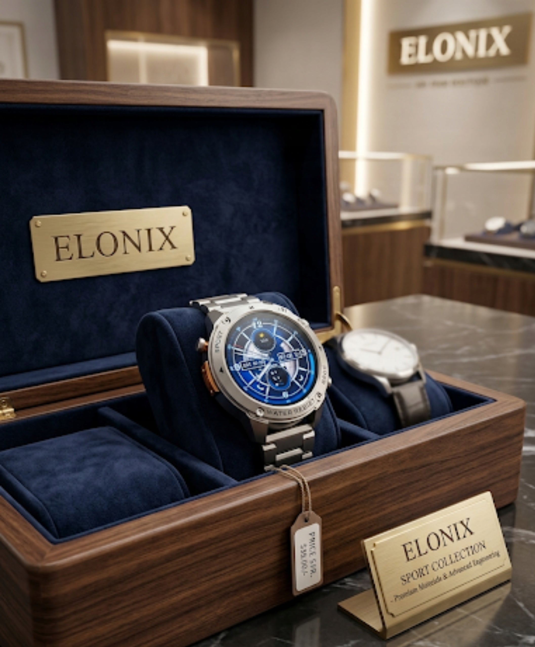 SMARTWATCH MEN'S WATERPROOF 5ATM AMOLED GPS talk MENU POLISH WATCH Manufacturer code Elonix dm56