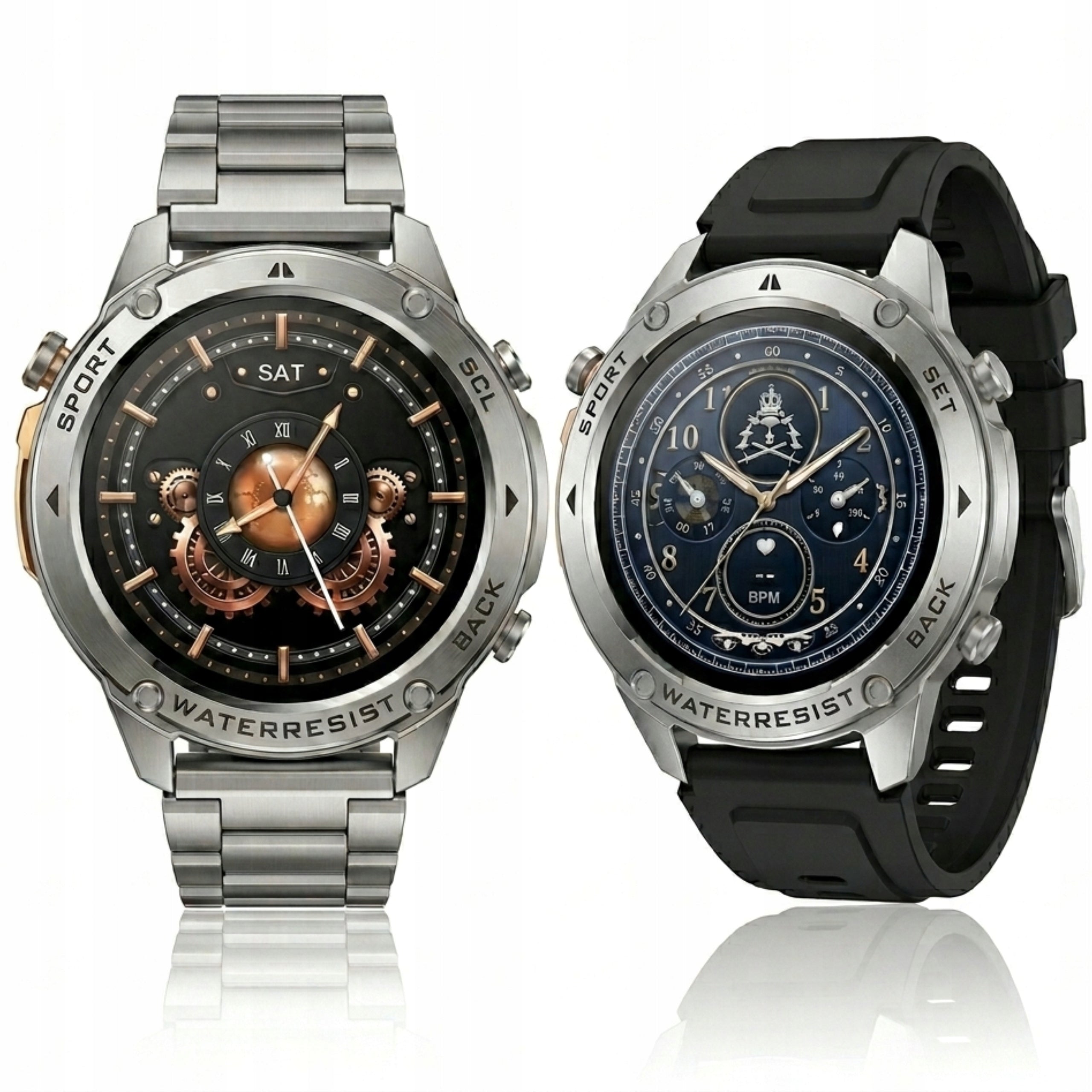 SMARTWATCH MEN'S WATERPROOF 5ATM AMOLED GPS talk MENU POLISH WATCH