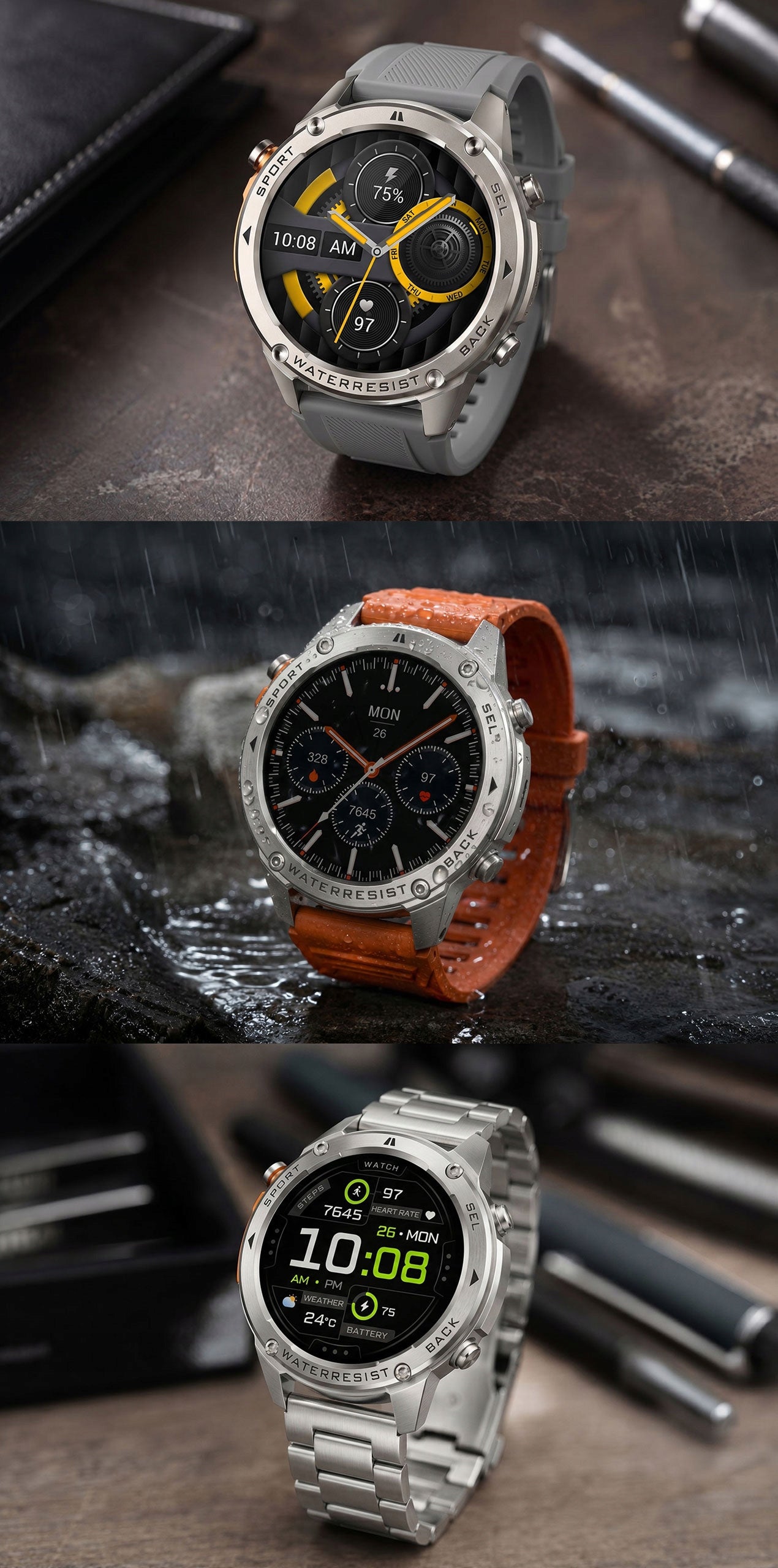 SMARTWATCH MEN'S WATERPROOF TALK MENU PL GPS AMOLED SMART WATCH Manufacturer code SMARTWATCH MĘSKI GPS WODOODPORNY GPS IP69K