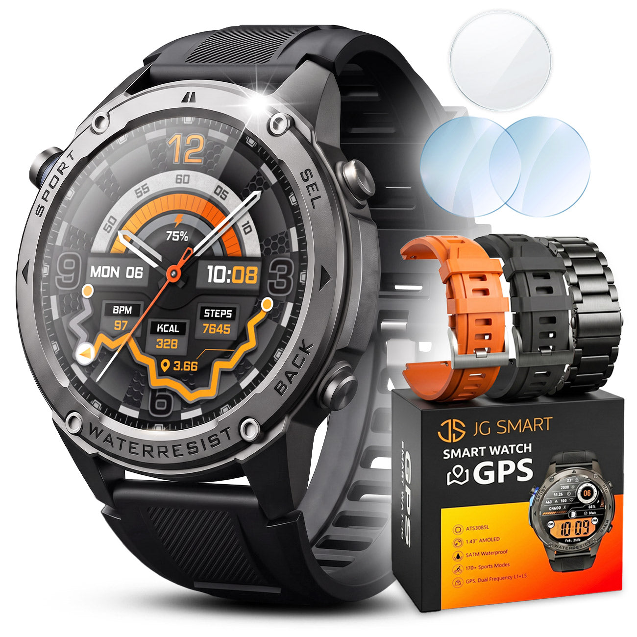 SMARTWATCH MEN'S WATERPROOF TALK MENU PL GPS AMOLED SMART WATCH
