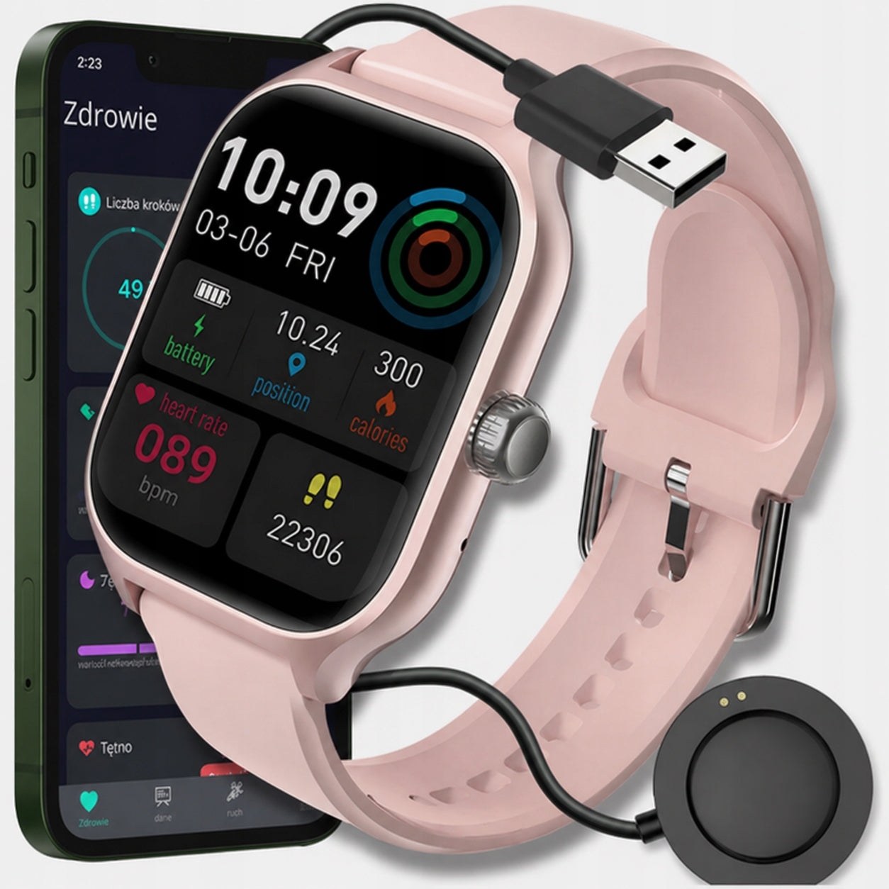 SMARTWATCH MEN'S WOMEN'S CALL WATCH Polish HEART RATE OXYGEN PRESSURE SPORT Packaging status original