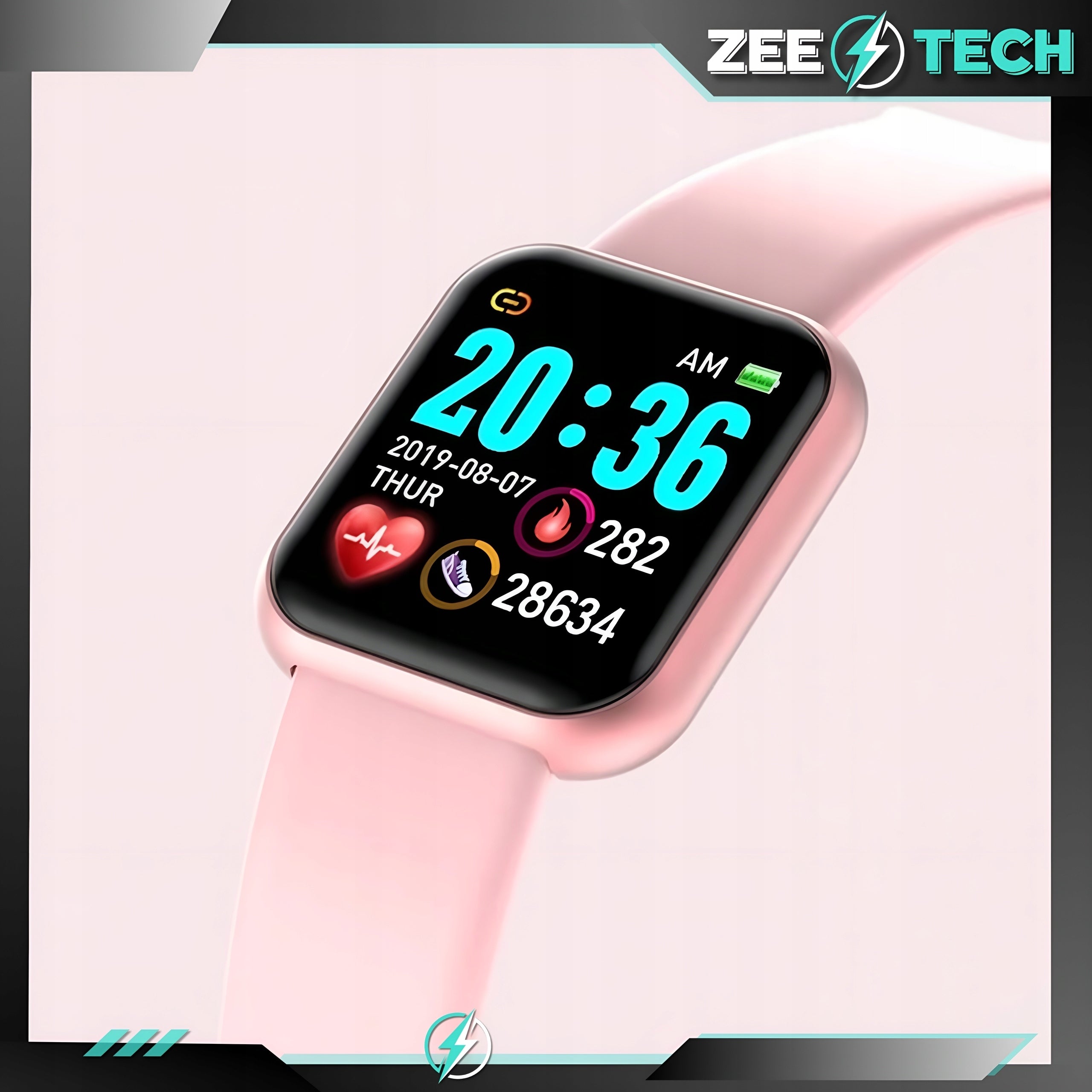 SMARTWATCH MEN'S WOMEN'S SPORTS BAND HEART RATE PRESSURE STEPS SLEEP Brand ZeeTech