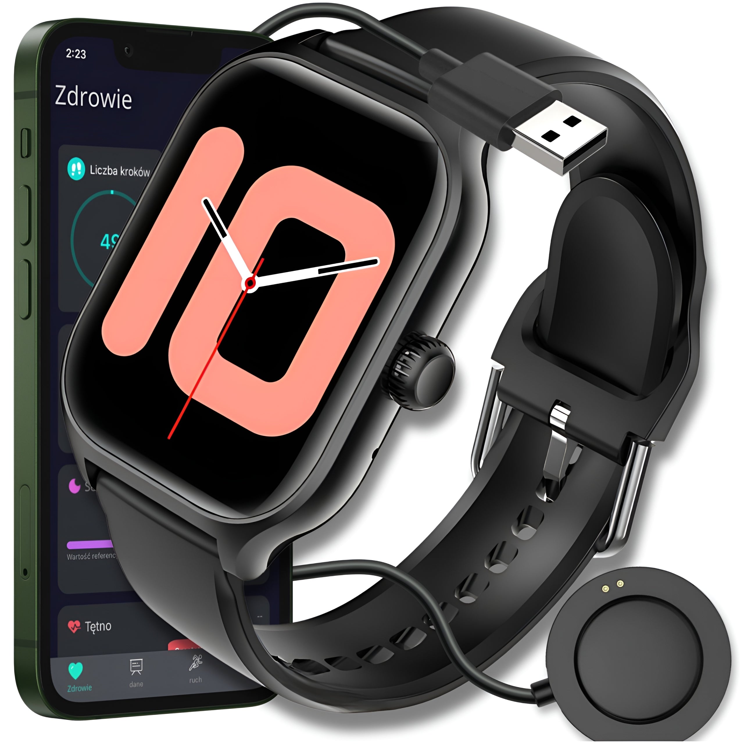 SMARTWATCH MEN'S WOMEN'S WATCH Polish CONVERSATIONS HEART RATE OXYGEN PRESSURE SPORT