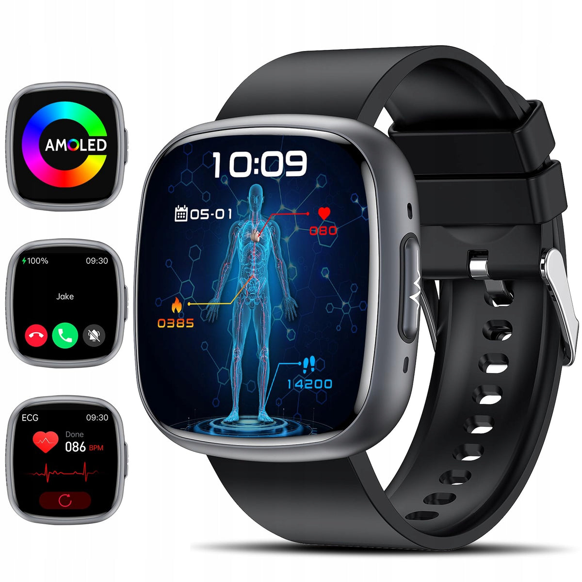 SMARTWATCH MEN'S Watch SPORT ECG SUGAR SLEEP MEASUREMENT + PPG CONVERSATIONS