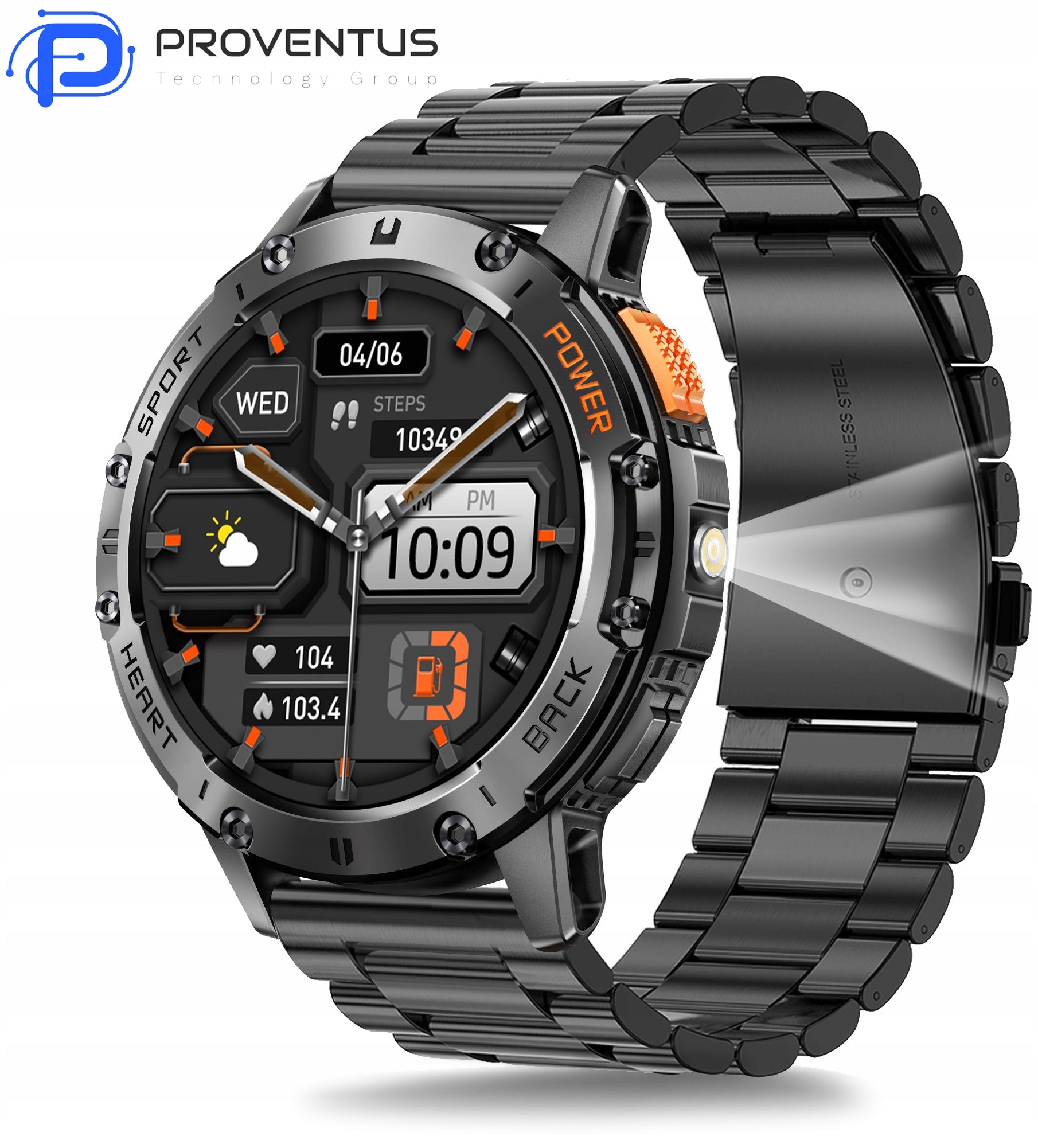 SMARTWATCH Men's Watch Waterproof TALK 530mAH AMOLED IP68 Menu PL Manufacturer code Proventus Smart Watch PTG65 Trzy paski