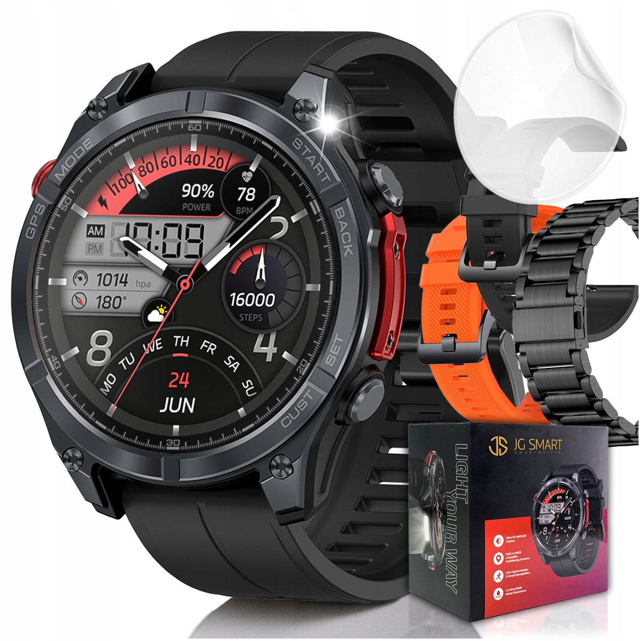 SMARTWATCH Men's Watch with GPS Talk IP69K HD Amoled Menu PL Smart Watch