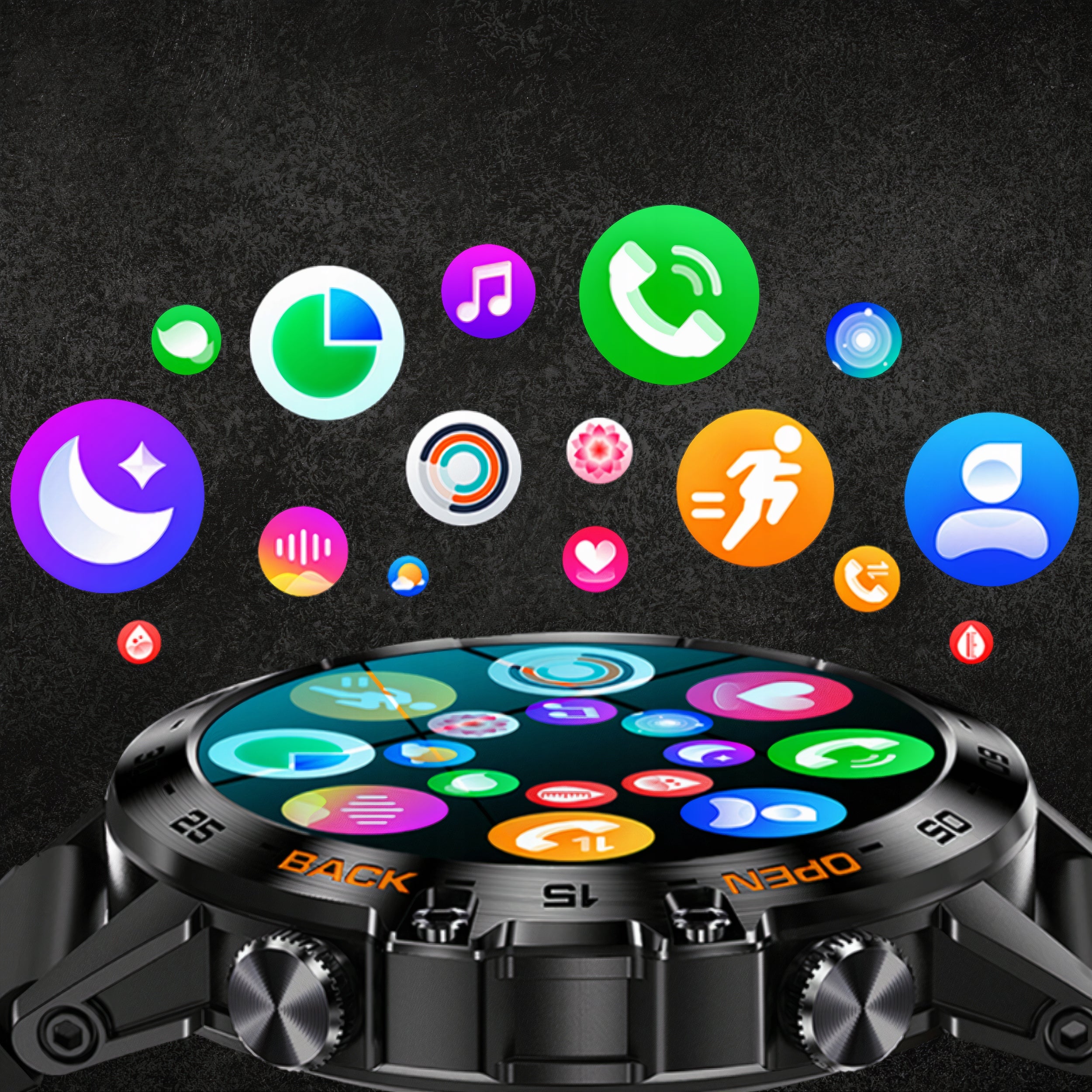 SMARTWATCH Men's watch HAMMER Black SPORT PULSE WATERPROOF POLISH MENU EAN (GTIN) 5906358745295