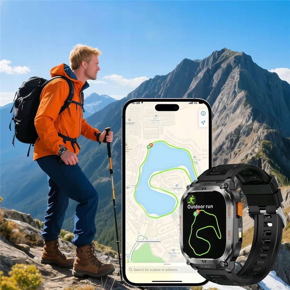 SMARTWATCH QX18 MALE 2.01 INCH HD BLACK WATERPROOF IP68 GPS WATCH Packaging status original