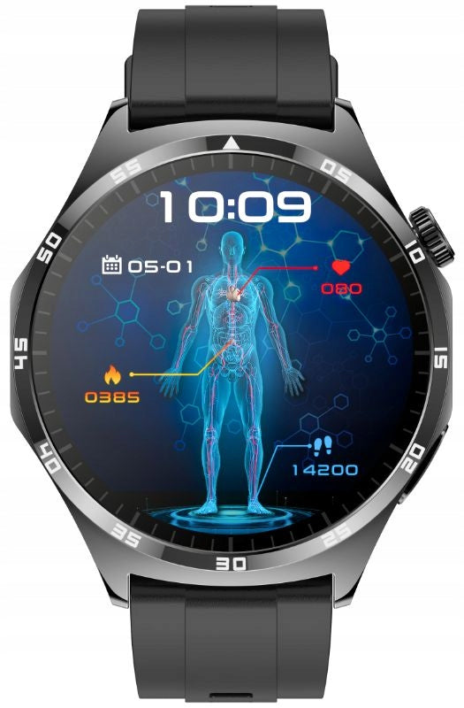 SMARTWATCH RUBICON WITH GLUCOSE METER EKG PULSE STEPS TALK GAME FLASHLIGHT EAN (GTIN) 5905220883721