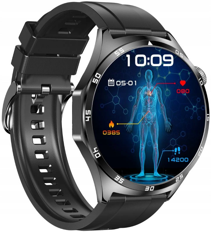 SMARTWATCH RUBICON WITH GLUCOSE METER EKG PULSE STEPS TALK GAME FLASHLIGHT Manufacturer code MARUB089