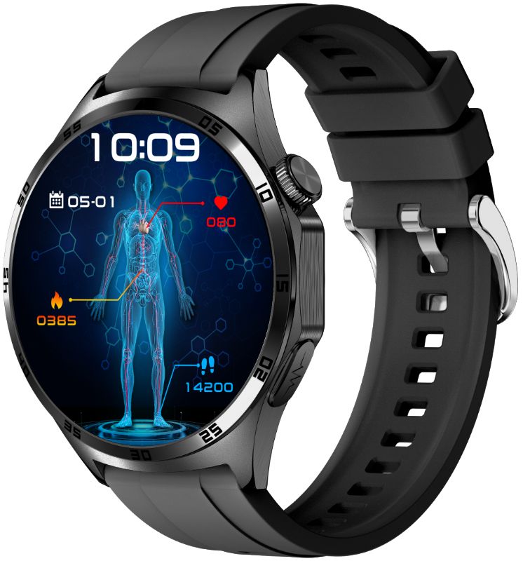 SMARTWATCH RUBICON WITH GLUCOSE METER EKG PULSE STEPS TALK GAME FLASHLIGHT