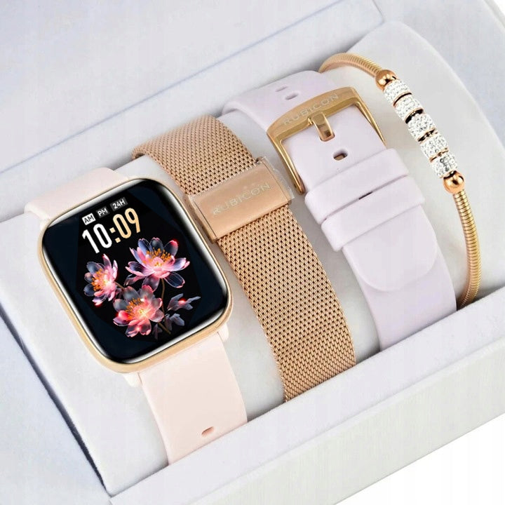 SMARTWATCH Rubicon Women's Set with SMS ALWAYS DISPLAY Bracelet