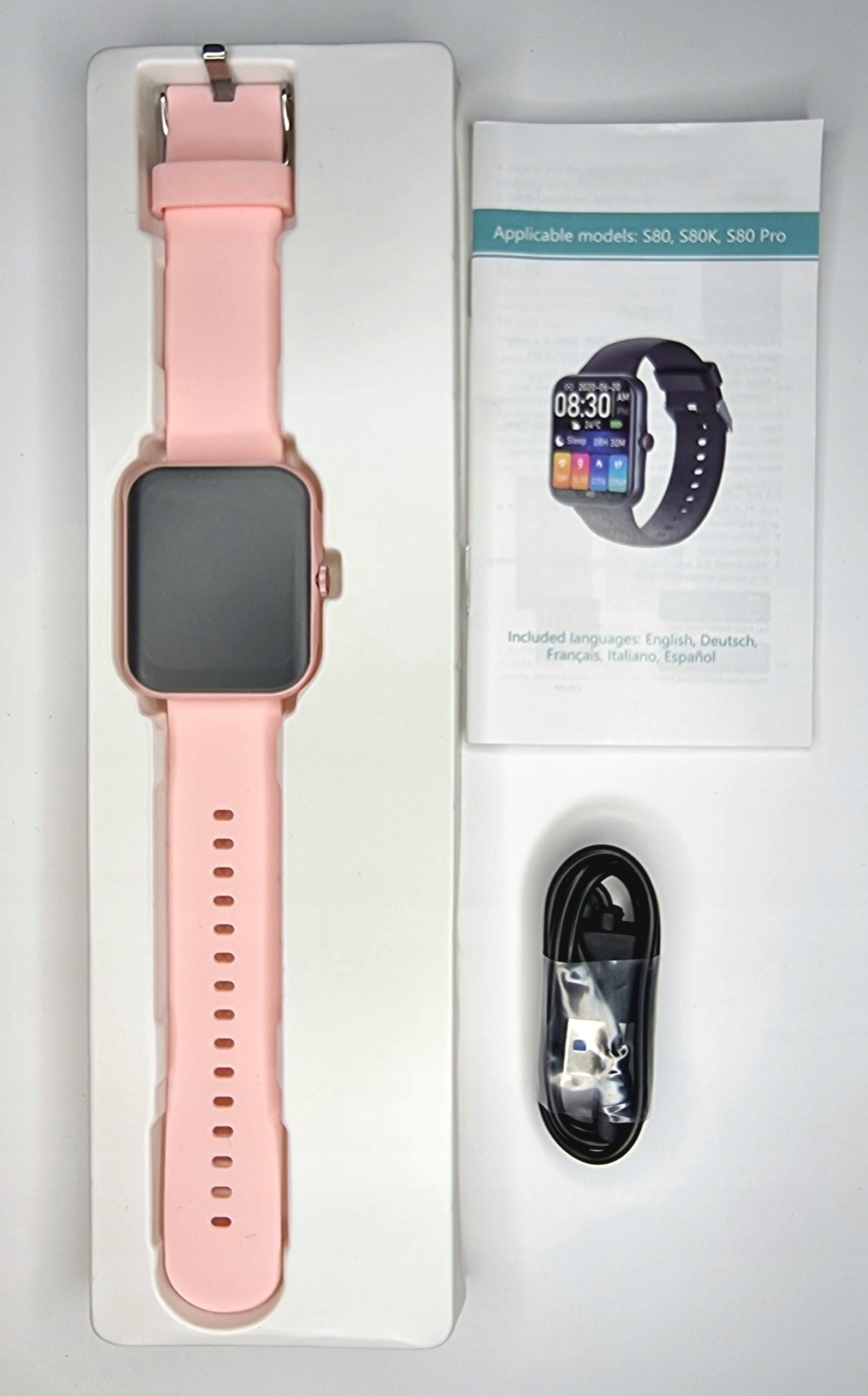 SMARTWATCH S80K 1,83 INCH HD PINK HEART RATE BLOOD PRESSURE SPO2 SUPER MENU Manufacturer code s80k PINK