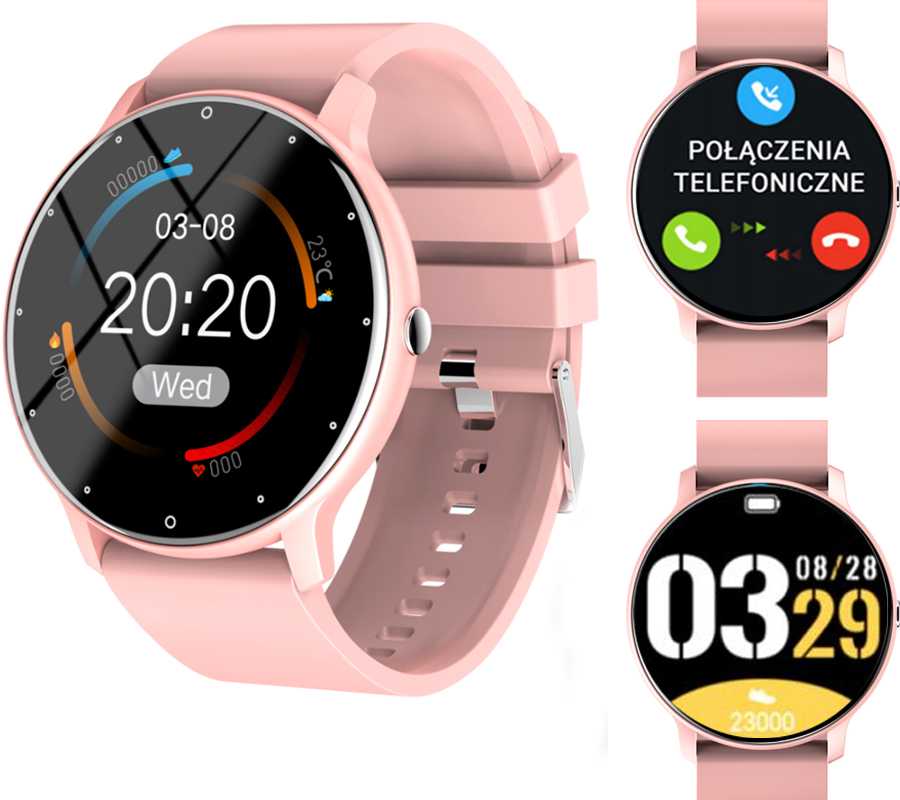 SMARTWATCH SMARTBAND Rubicon SMS STEPS POLISH MENU PINK CONVERSATIONS Packaging status original