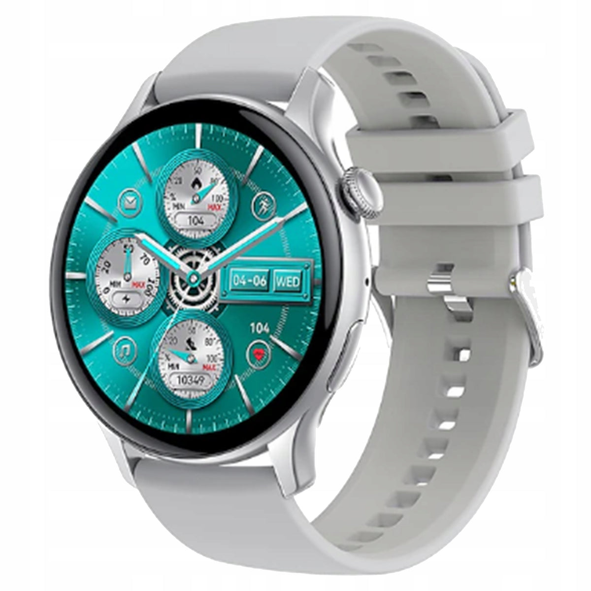 SMARTWATCH SMARTBAND SPORTS BAND MENU POLISH PULSE HEART RATE STRIPES Color silver