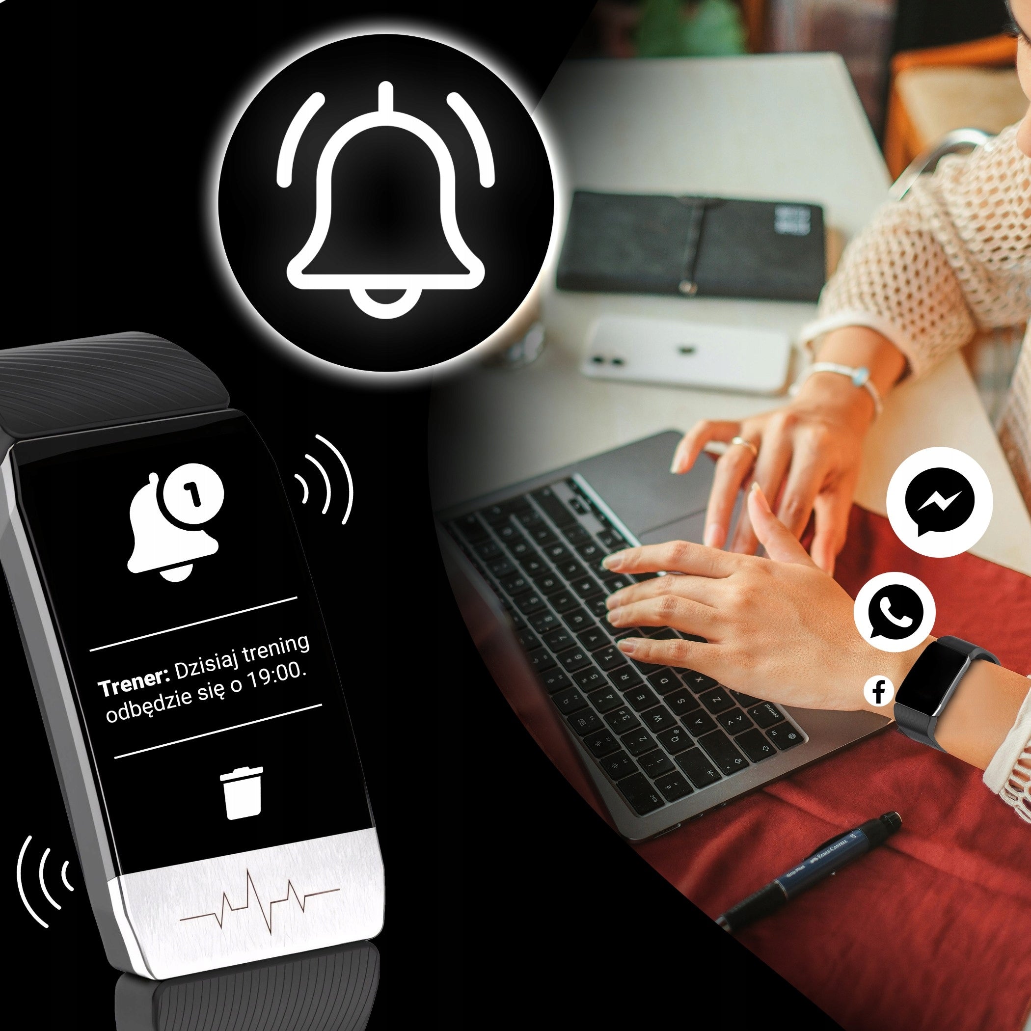 SMARTWATCH SMARTBAND SPORTS WATCH PL NOTIFICATION APP SPORT SLEEP Manufacturer code E744