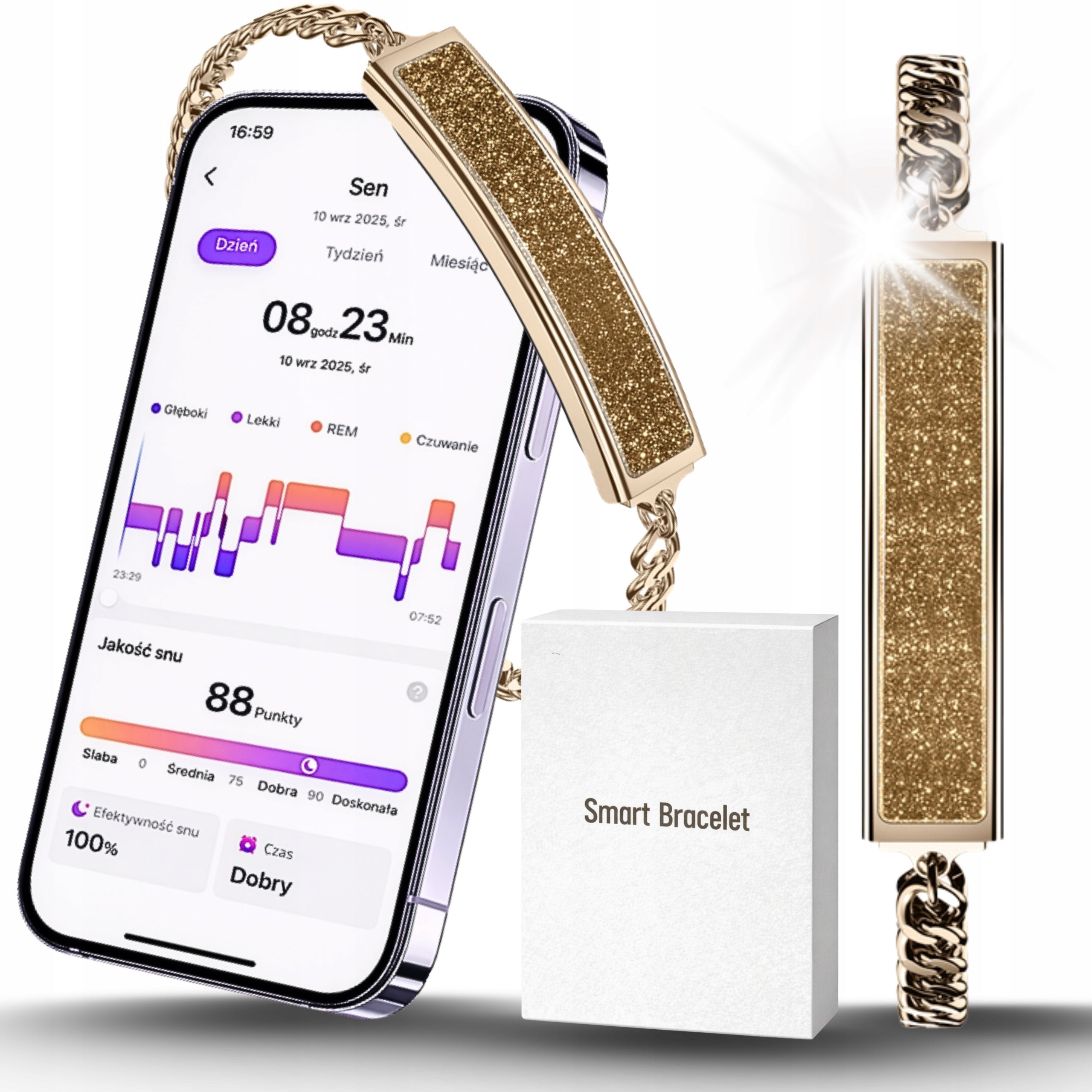 SMARTWATCH SMARTBAND WOMEN'S SMART BRACELET EKG PULSE SPORT MENU PL