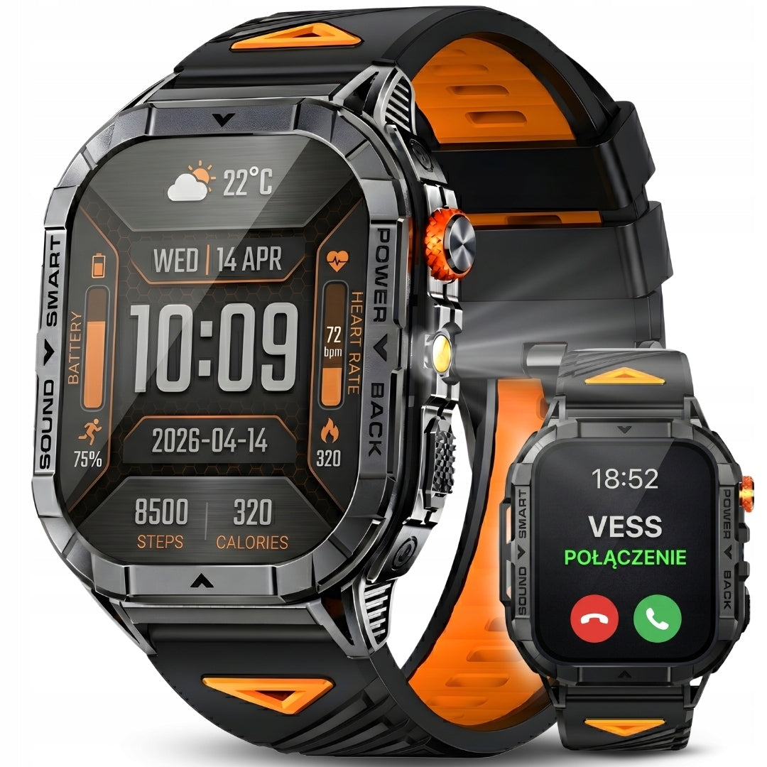 SMARTWATCH SPORTS MEN'S BLUETOOTH CONNECTION WATERPROOF PL MENU