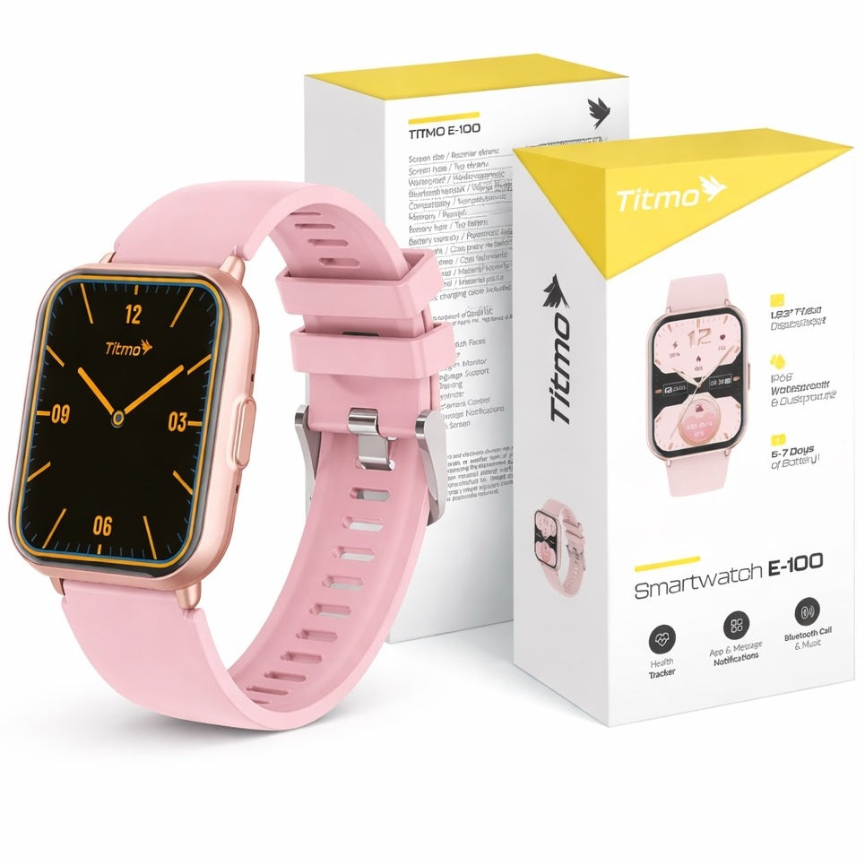 SMARTWATCH Titmo E-100 SPORTS WATERPROOF BLUETOOTH CALLS PEDOMETER