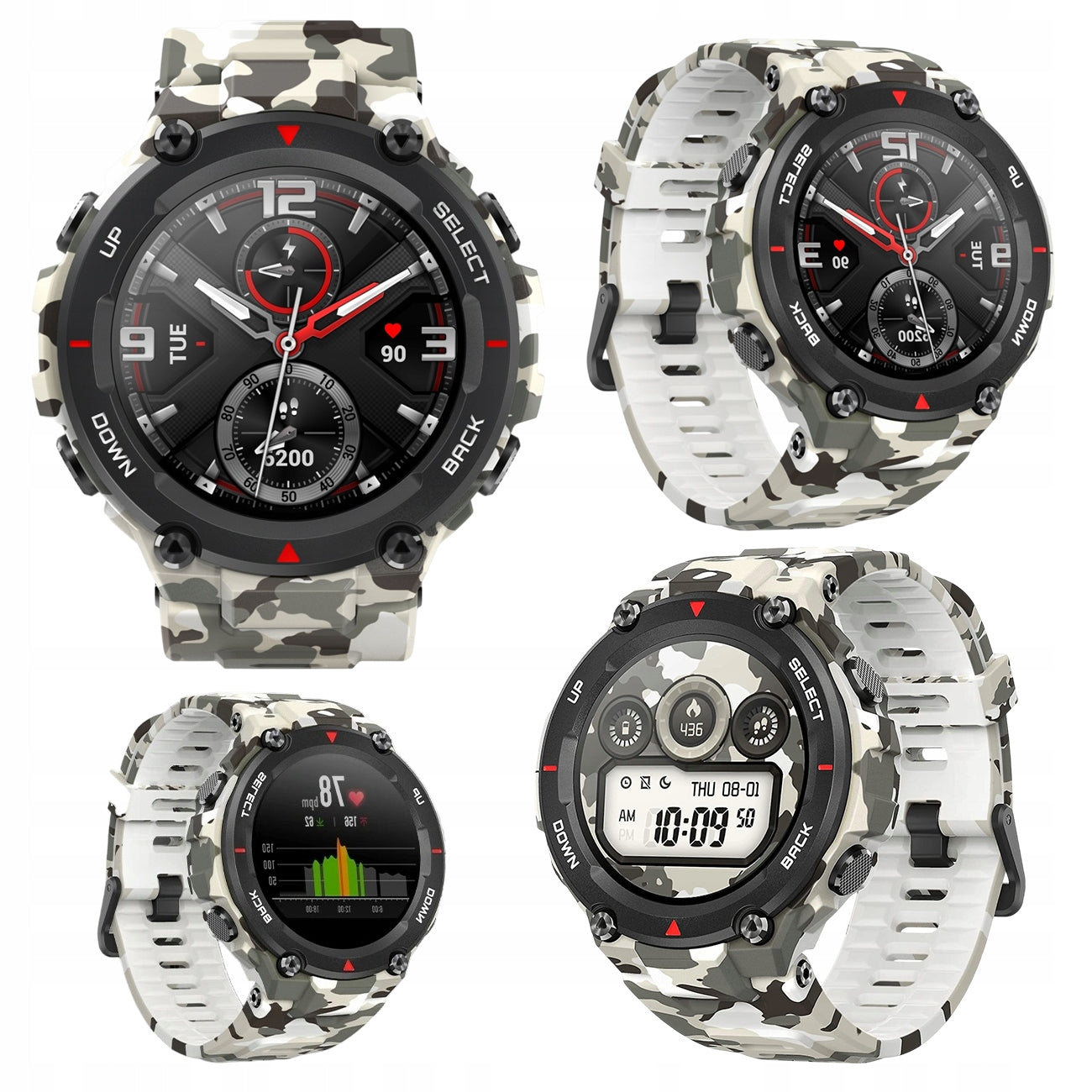 SMARTWATCH WATCH AMAZFIT T-REX CAMO GREEN 5 ATM BLUETOOTH GPS 390mAh