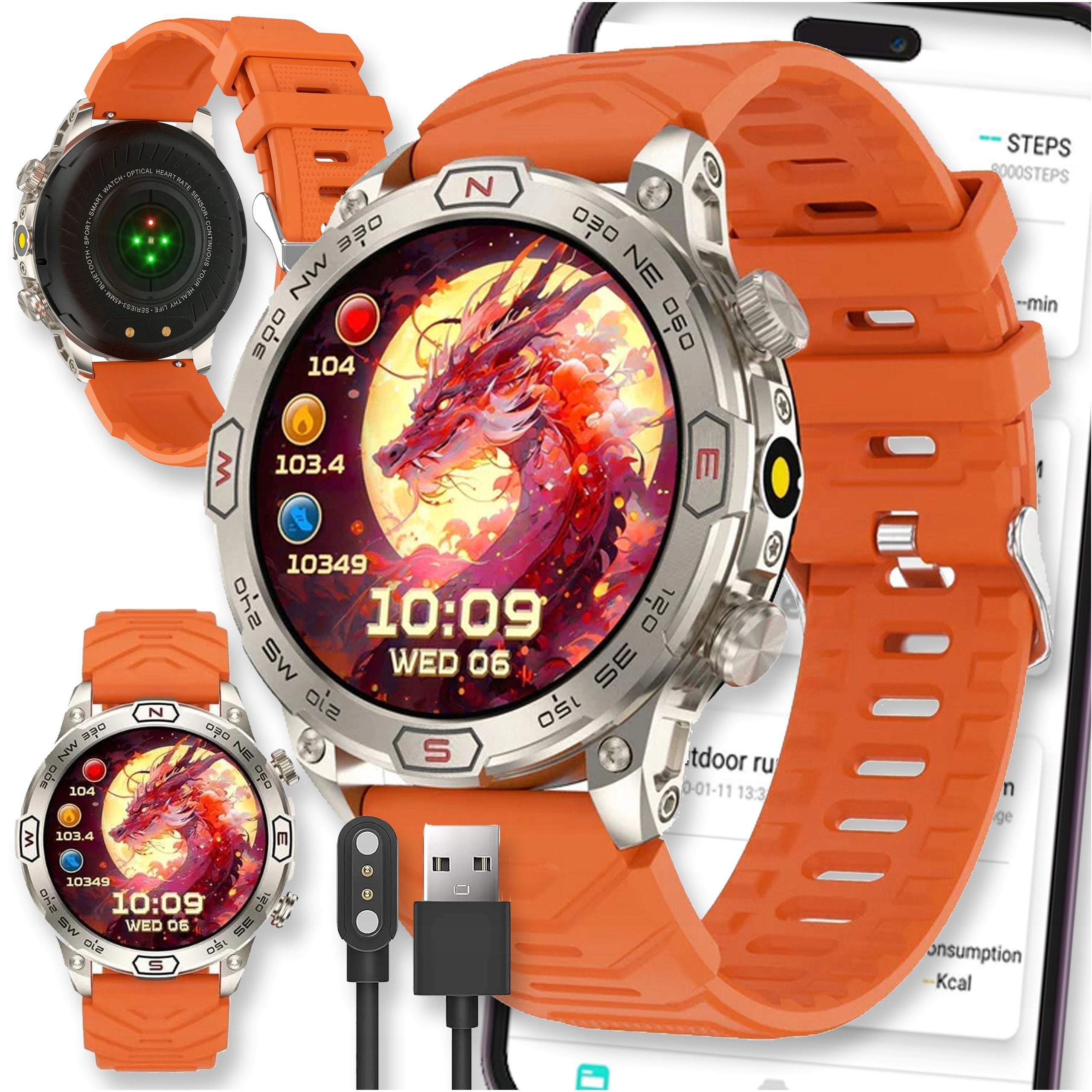SMARTWATCH WATCH AMOLED PL MENU SP02 MALE SMART TALK SPORT PULSE